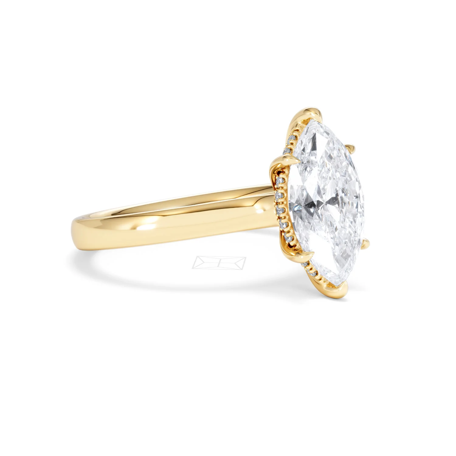 Amora Marquise 2.09ct Hidden Halo Lab Diamond Engagement Ring F/VS Set in 18K Gold - Image 19
