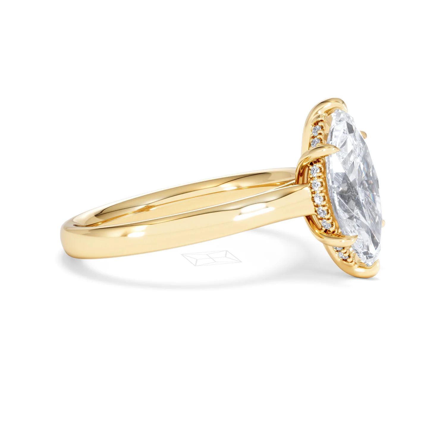 Amora Marquise 2.09ct Hidden Halo Lab Diamond Engagement Ring F/VS Set in 18K Gold - Image 24