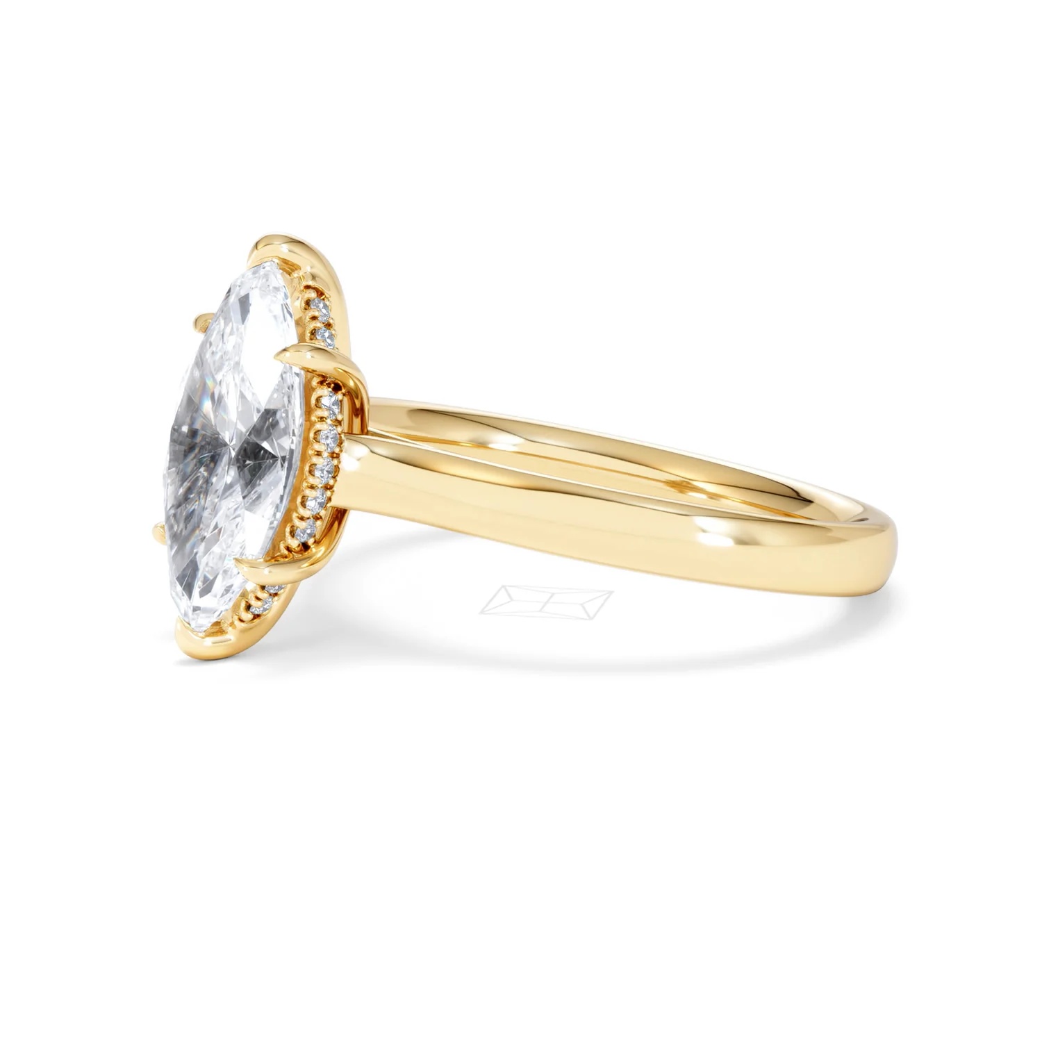 Amora Marquise 2.09ct Hidden Halo Lab Diamond Engagement Ring F/VS Set in 18K Gold - Image 77