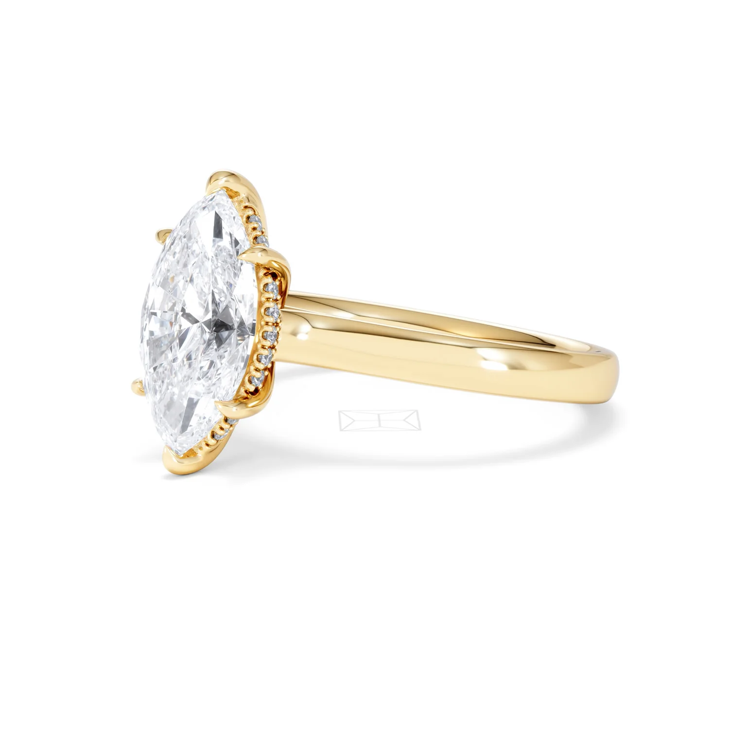Amora Marquise 2.09ct Hidden Halo Lab Diamond Engagement Ring F/VS Set in 18K Gold - Image 80