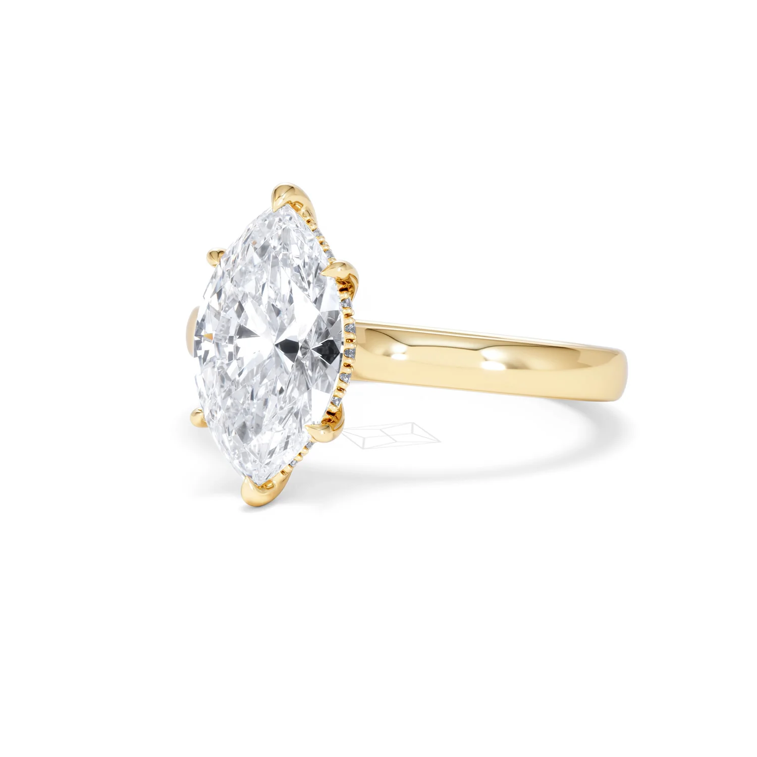 Amora Marquise 2.09ct Hidden Halo Lab Diamond Engagement Ring F/VS Set in 18K Gold - Image 84