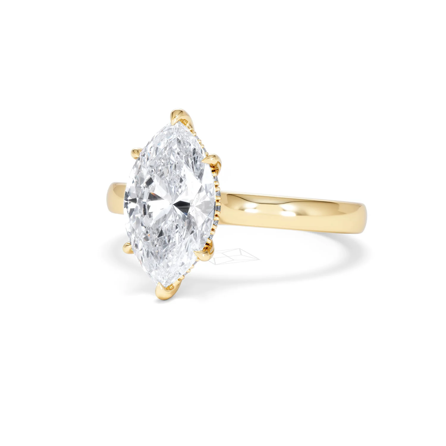 Amora Marquise 2.09ct Hidden Halo Lab Diamond Engagement Ring F/VS Set in 18K Gold - Image 85