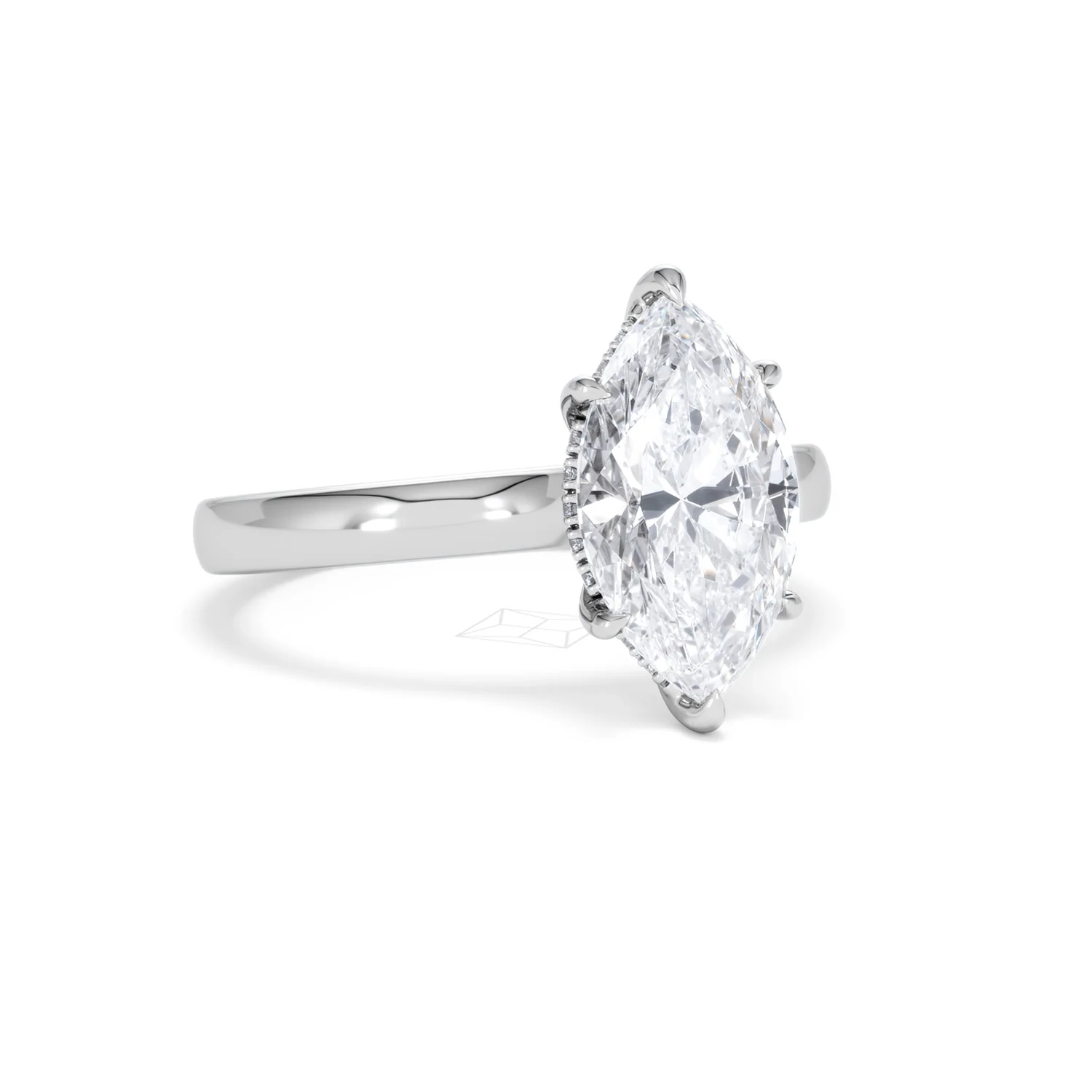 Amora Marquise 2.09ct Hidden Halo Lab Diamond Engagement Ring F/VS Set in 18K White Gold - Image 13