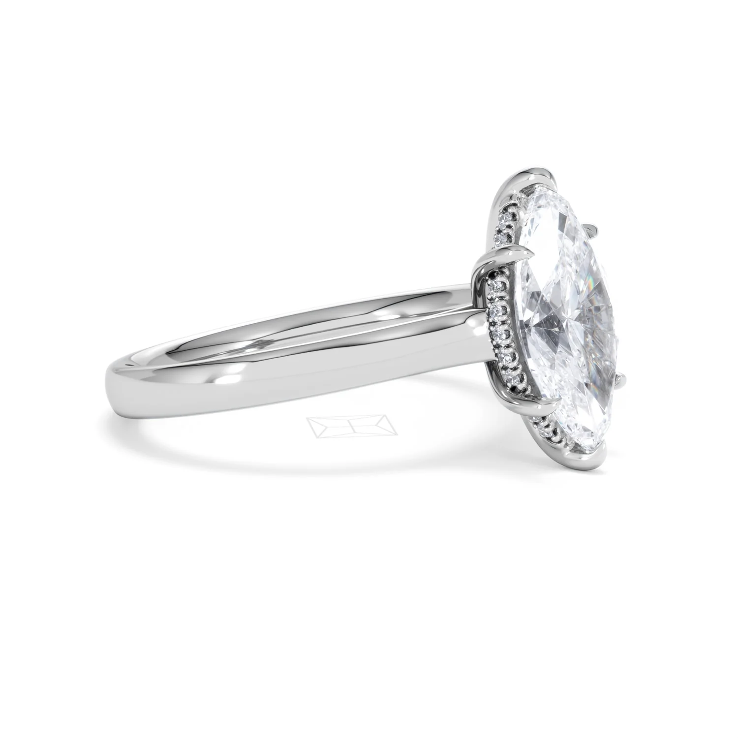 Amora Marquise 2.09ct Hidden Halo Lab Diamond Engagement Ring F/VS Set in 18K White Gold - Image 20