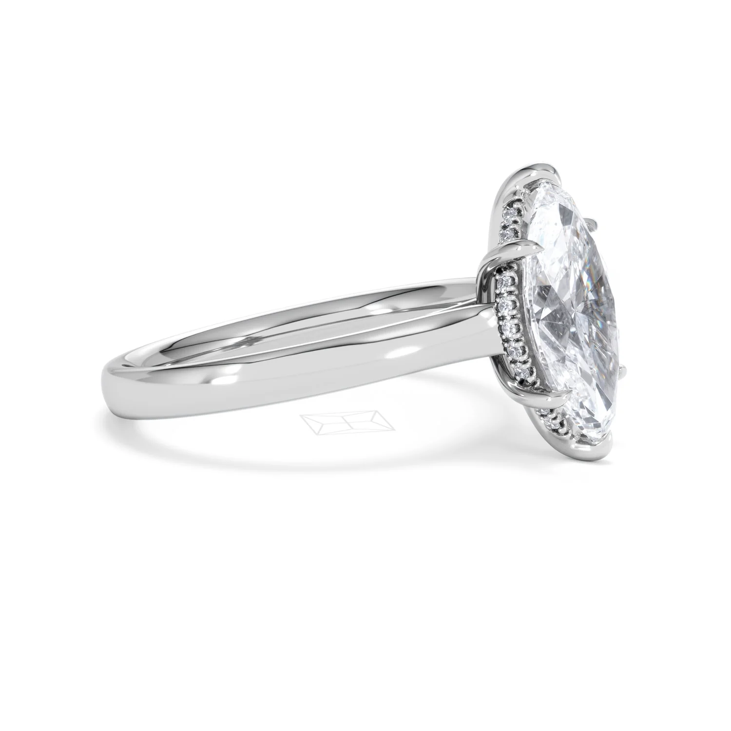 Amora Marquise 2.09ct Hidden Halo Lab Diamond Engagement Ring F/VS Set in 18K White Gold - Image 21