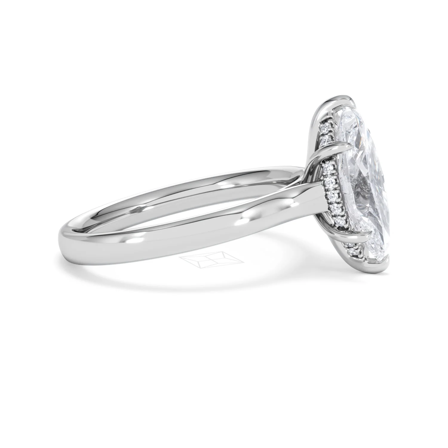 Amora Marquise 2.09ct Hidden Halo Lab Diamond Engagement Ring F/VS Set in 18K White Gold - Image 24