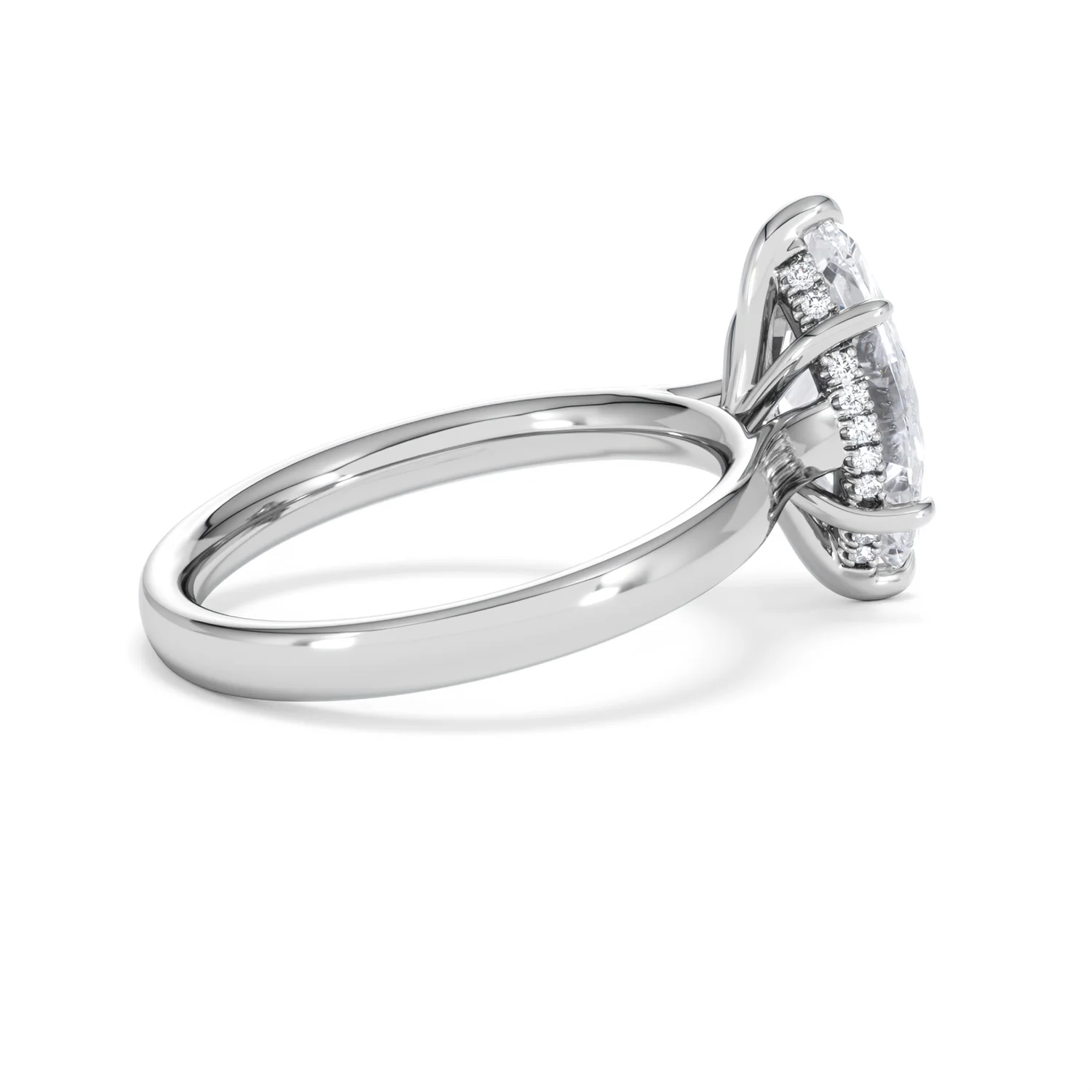 Amora Marquise 2.09ct Hidden Halo Lab Diamond Engagement Ring F/VS Set in 18K White Gold - Image 33