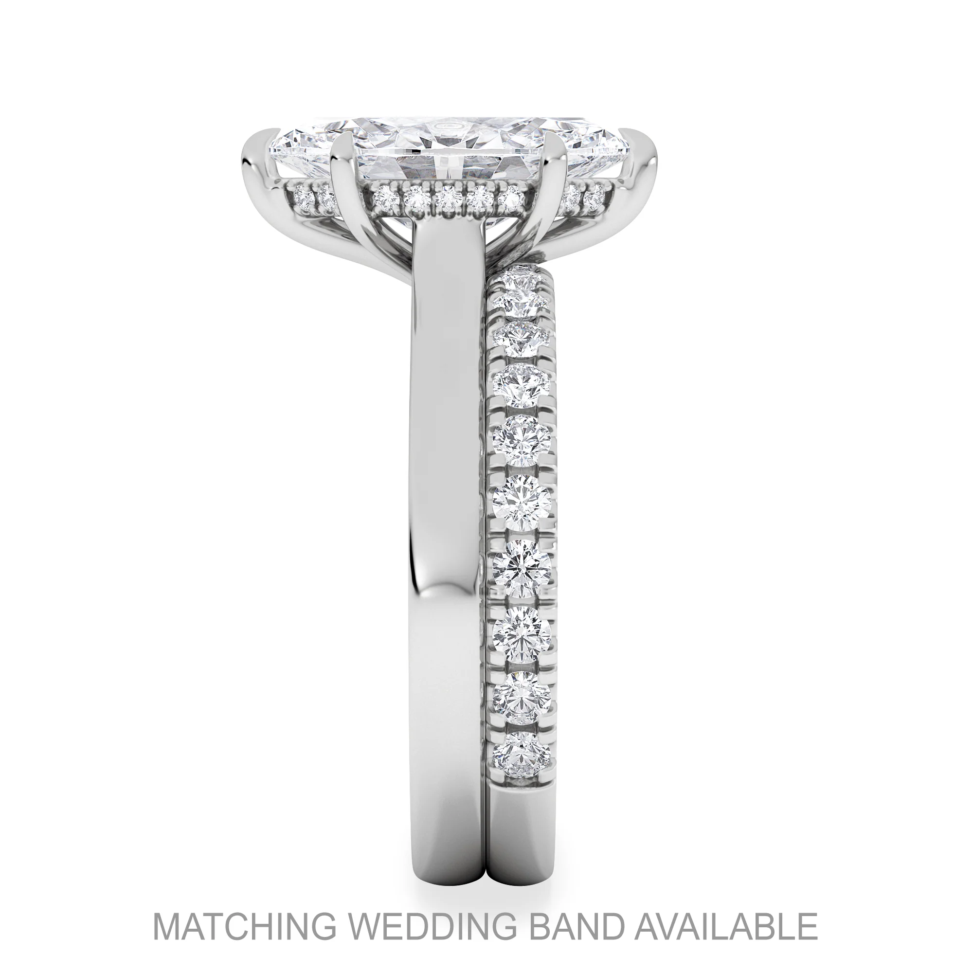 Amora Marquise 2.09ct Hidden Halo Lab Diamond Engagement Ring F/VS Set in 18K White Gold - Image 5