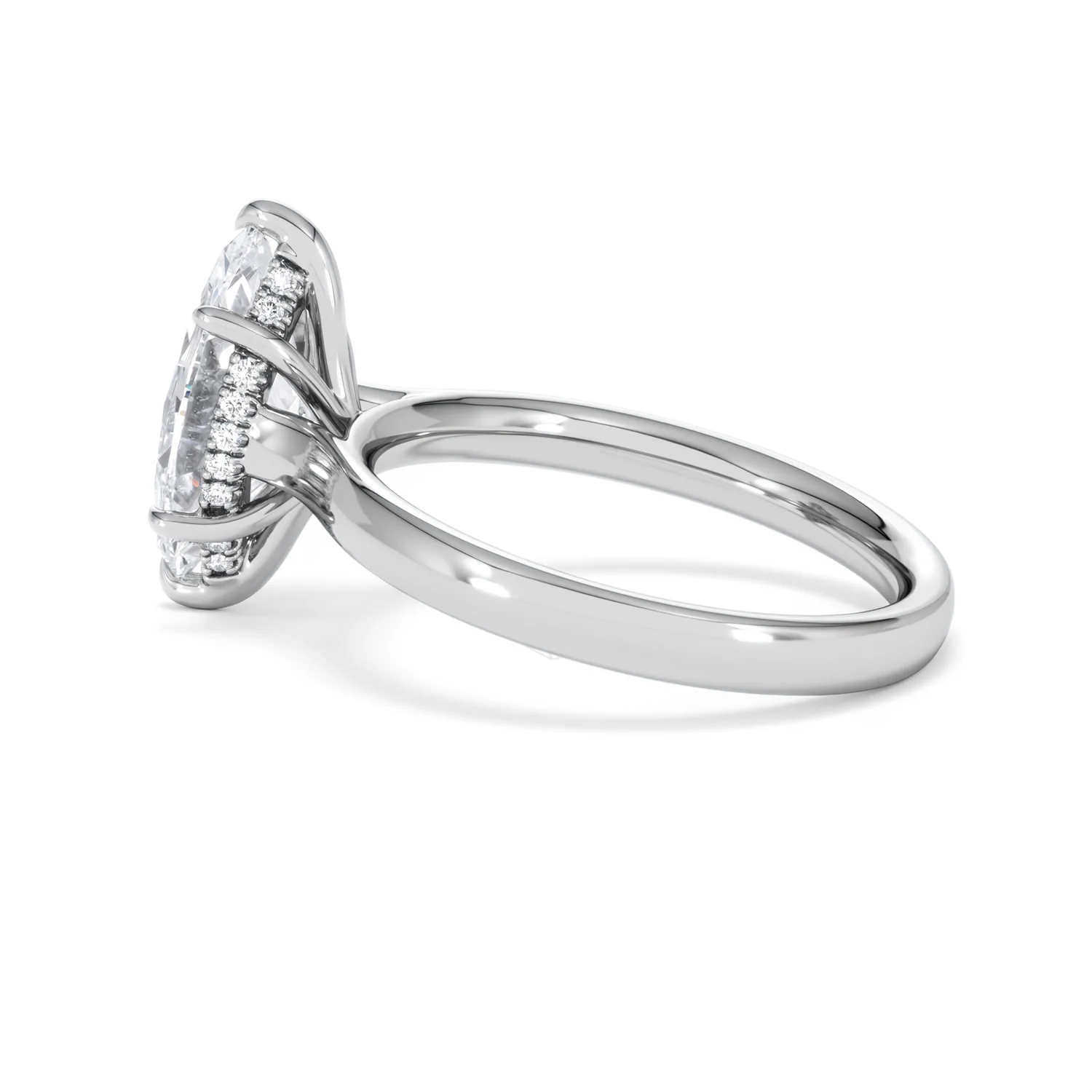Amora Marquise 2.09ct Hidden Halo Lab Diamond Engagement Ring F/VS Set in 18K White Gold - Image 64