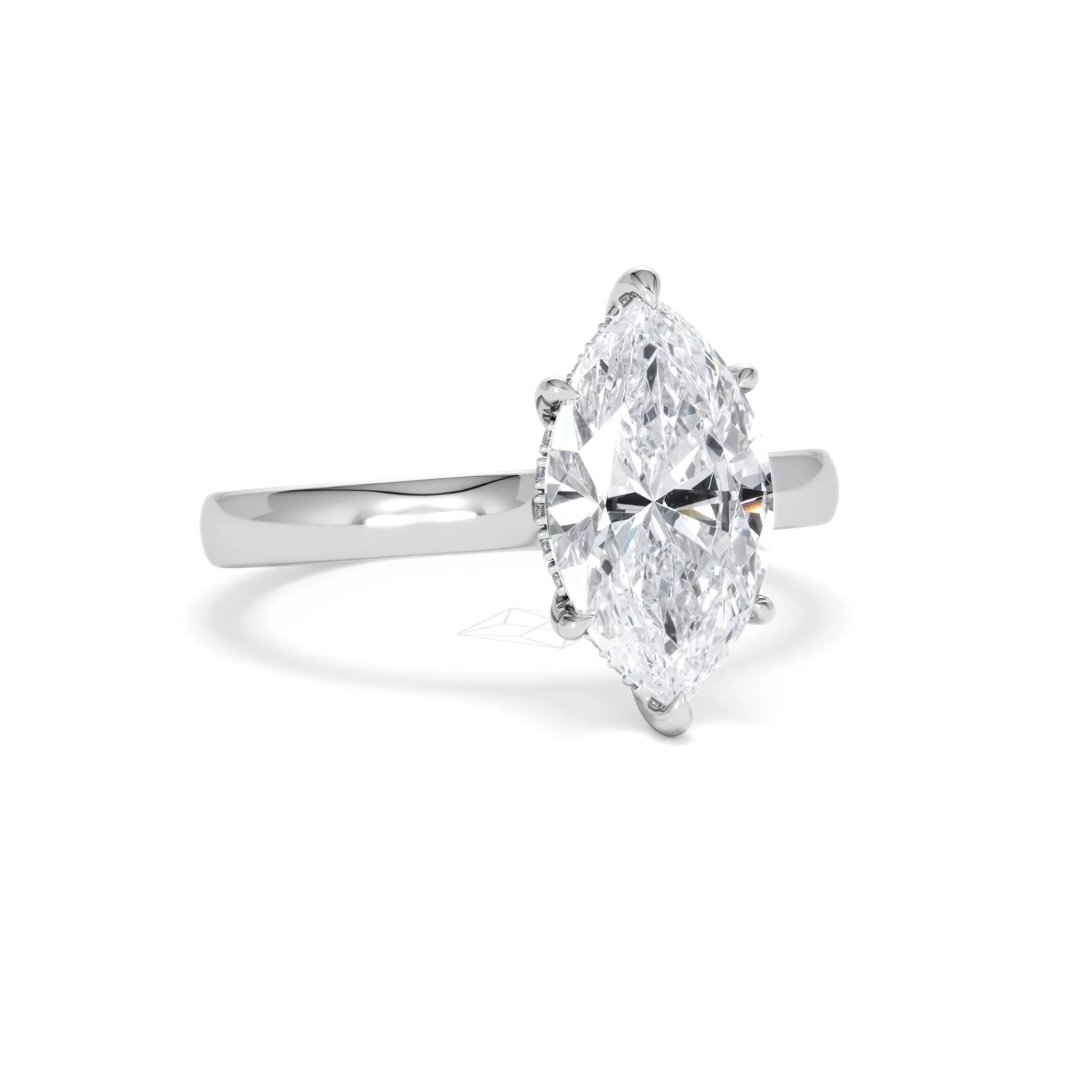Amora Marquise 2.09ct Hidden Halo Lab Diamond Engagement Ring F/VS Set in Platinum - Image 12