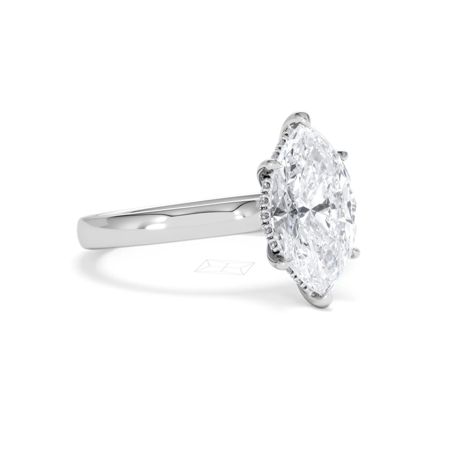 Amora Marquise 2.09ct Hidden Halo Lab Diamond Engagement Ring F/VS Set in Platinum - Image 15