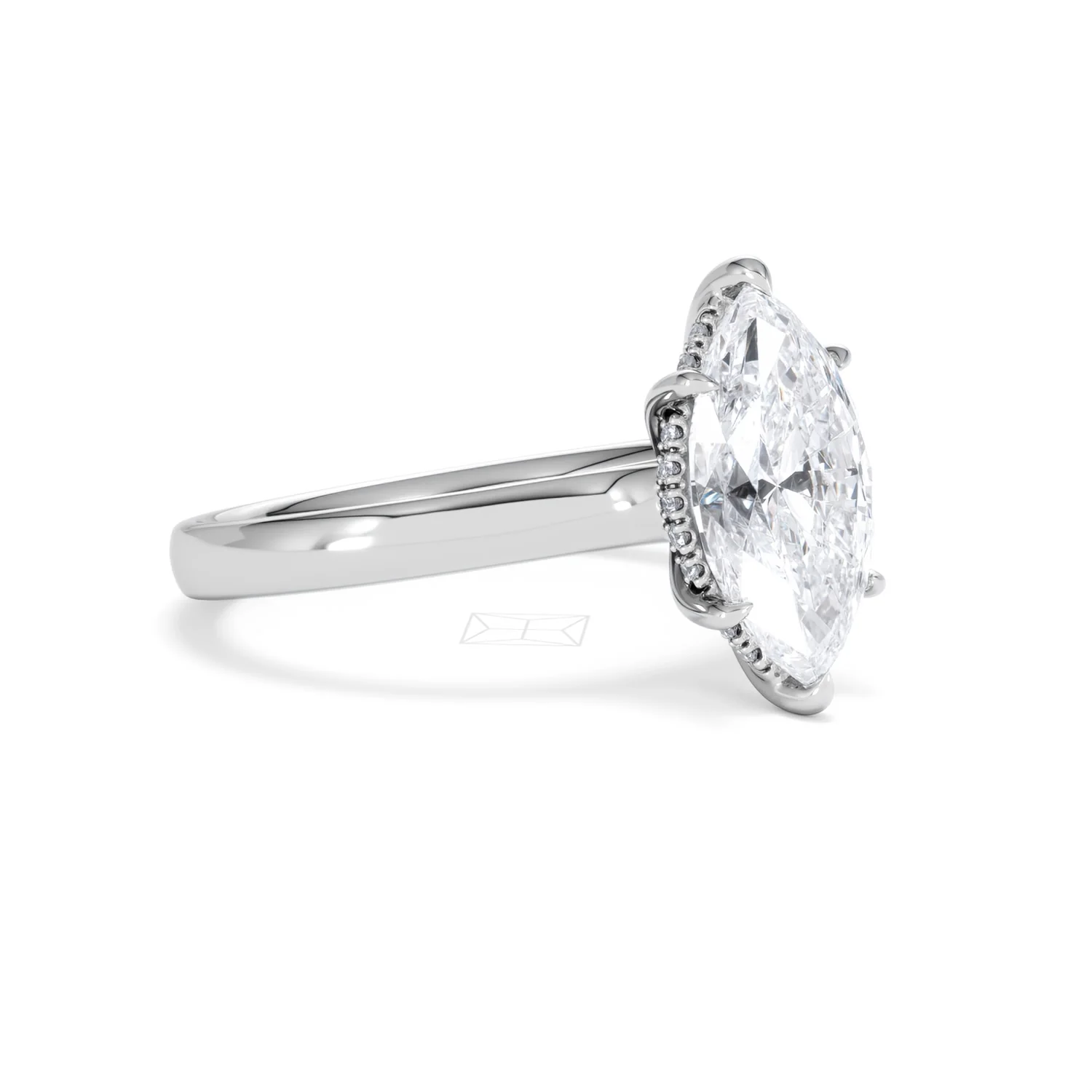 Amora Marquise 2.09ct Hidden Halo Lab Diamond Engagement Ring F/VS Set in Platinum - Image 17
