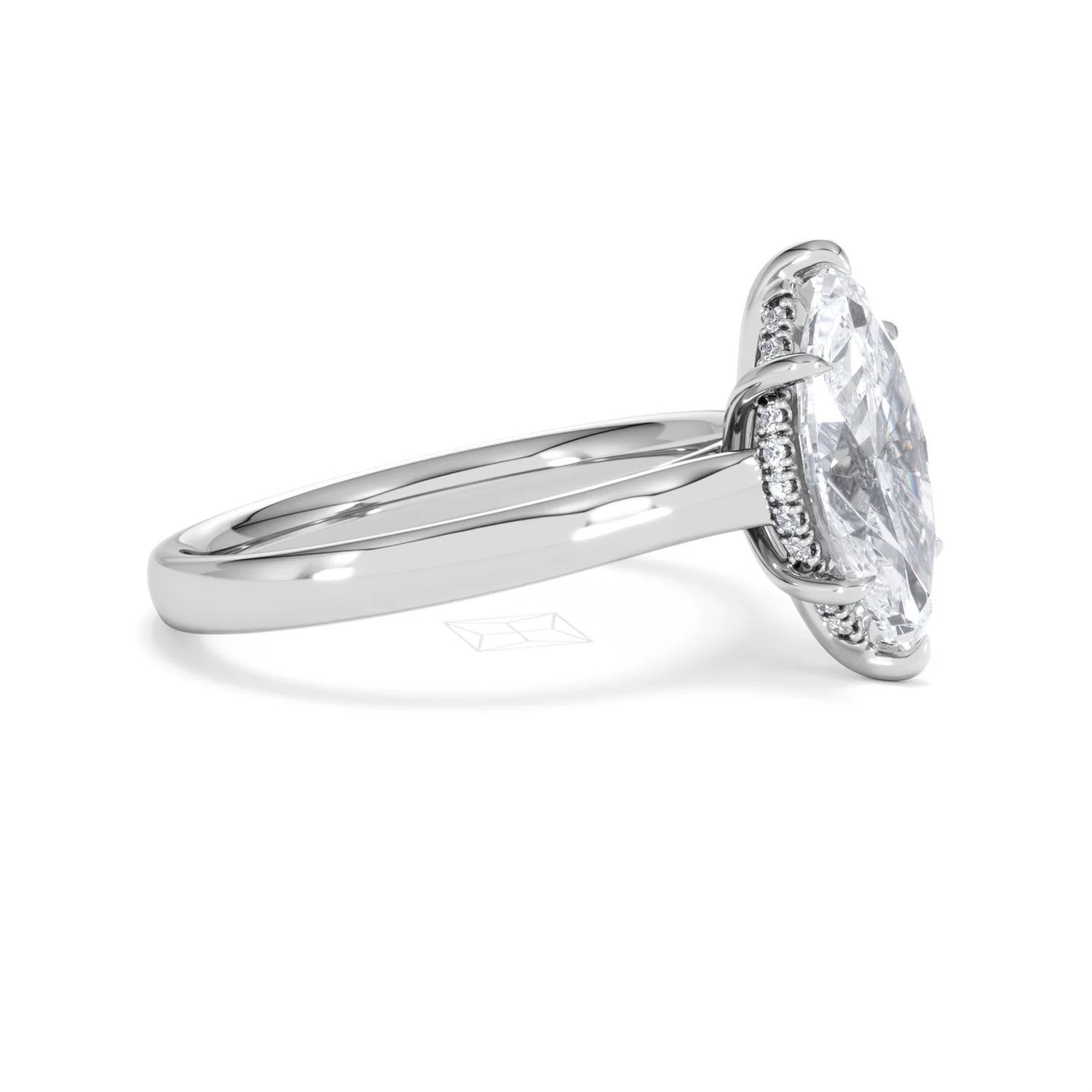Amora Marquise 2.09ct Hidden Halo Lab Diamond Engagement Ring F/VS Set in Platinum - Image 22