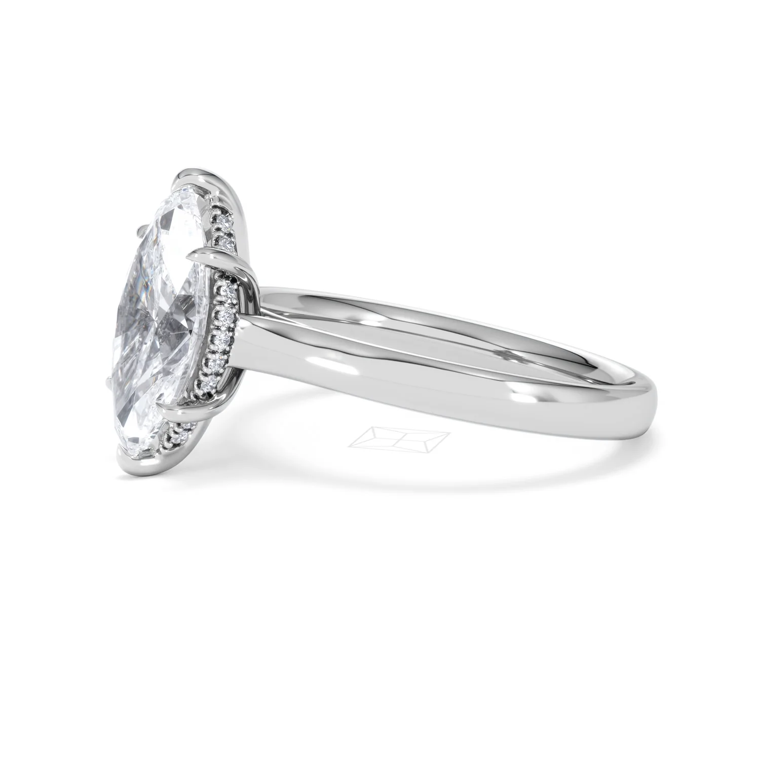 Amora Marquise 2.09ct Hidden Halo Lab Diamond Engagement Ring F/VS Set in Platinum - Image 74