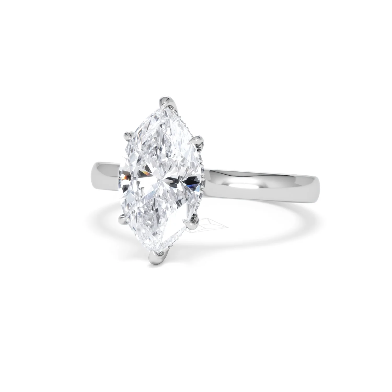 Amora Marquise 2.09ct Hidden Halo Lab Diamond Engagement Ring F/VS Set in Platinum - Image 84