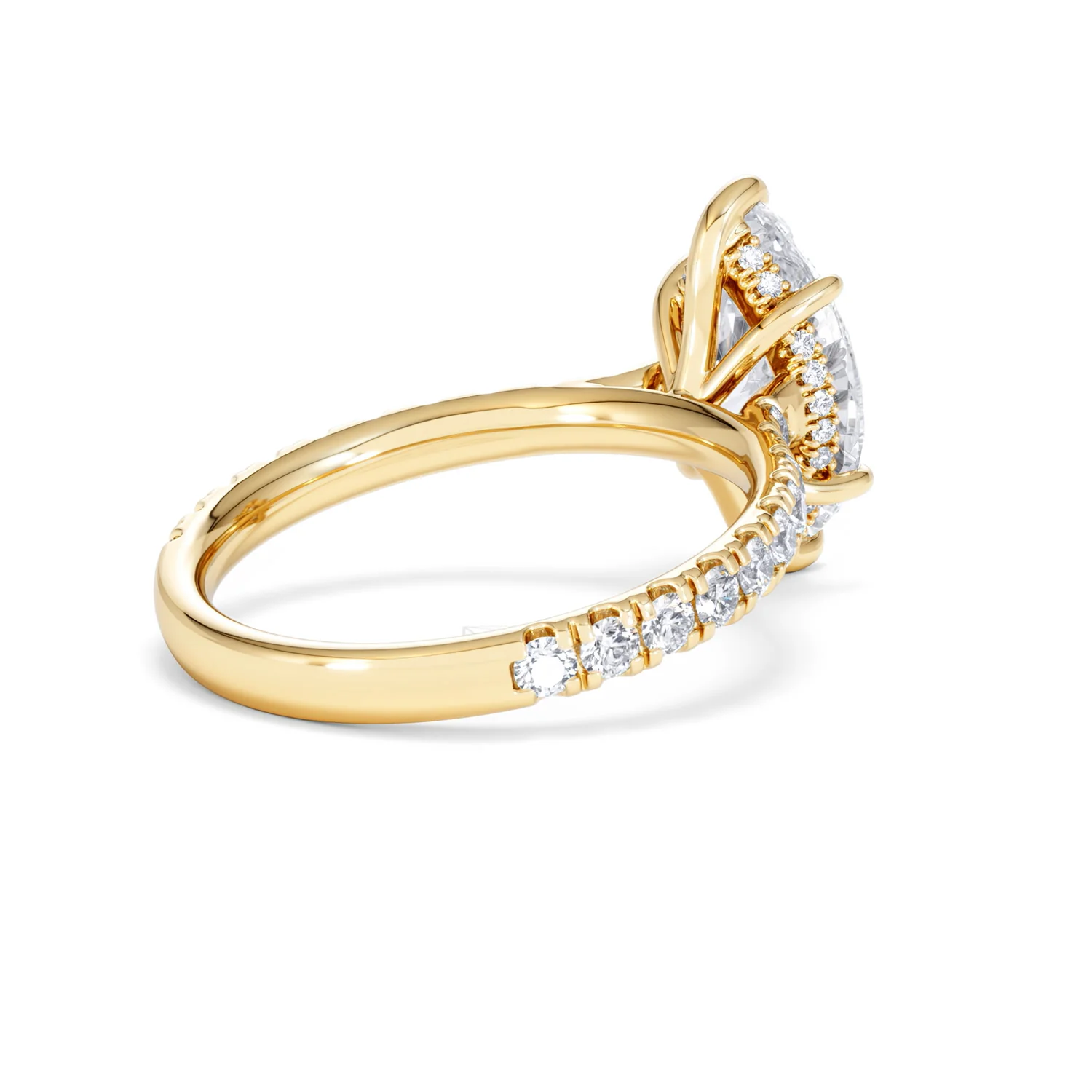 Amora Marquise 2.55ct Hidden Halo Lab Diamond Engagement Ring With Side Stones Set in 18K Gold - Image 38