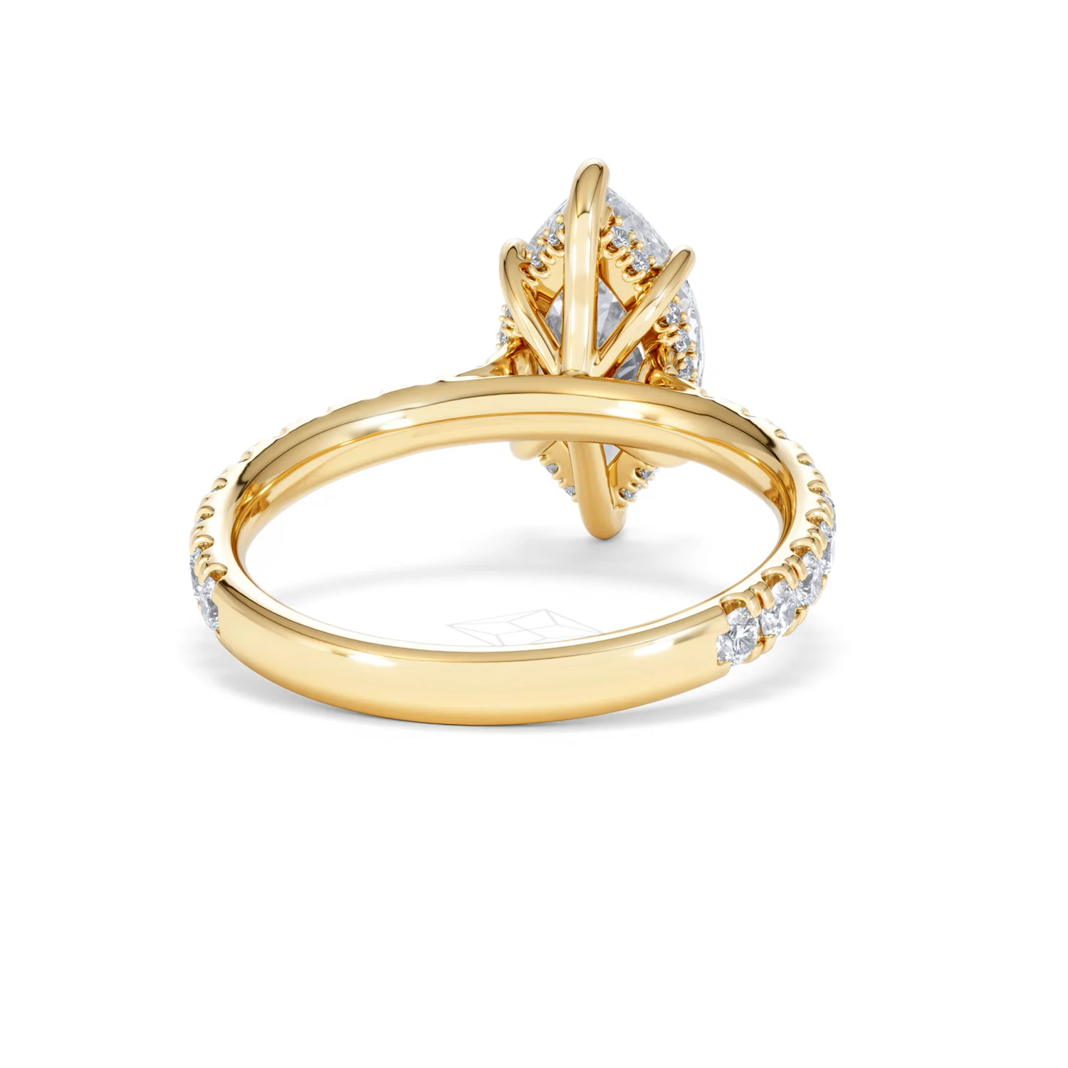 Amora Marquise 2.55ct Hidden Halo Lab Diamond Engagement Ring With Side Stones Set in 18K Gold - Image 45