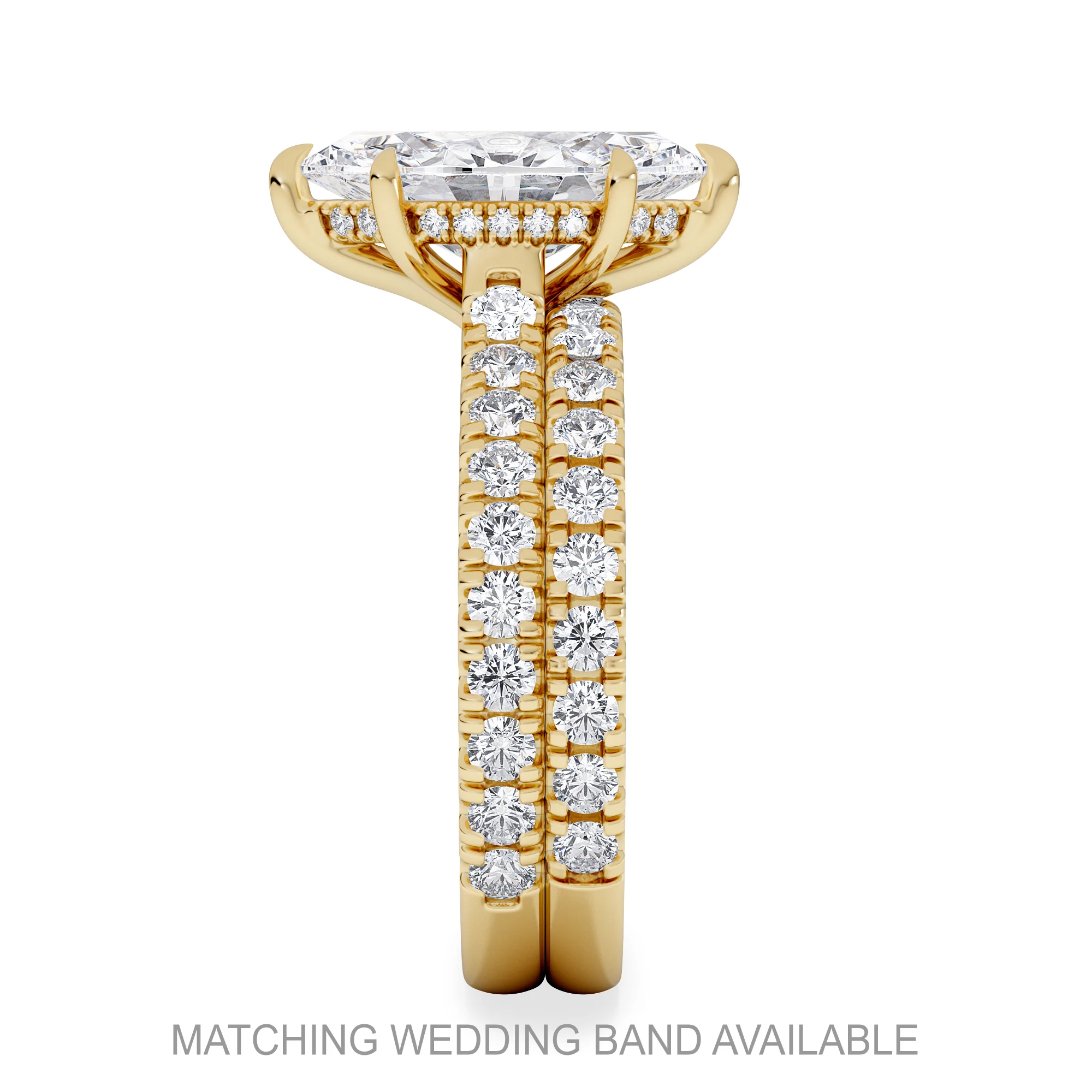 Amora Marquise 2.55ct Hidden Halo Lab Diamond Engagement Ring With Side Stones Set in 18K Gold - Image 5
