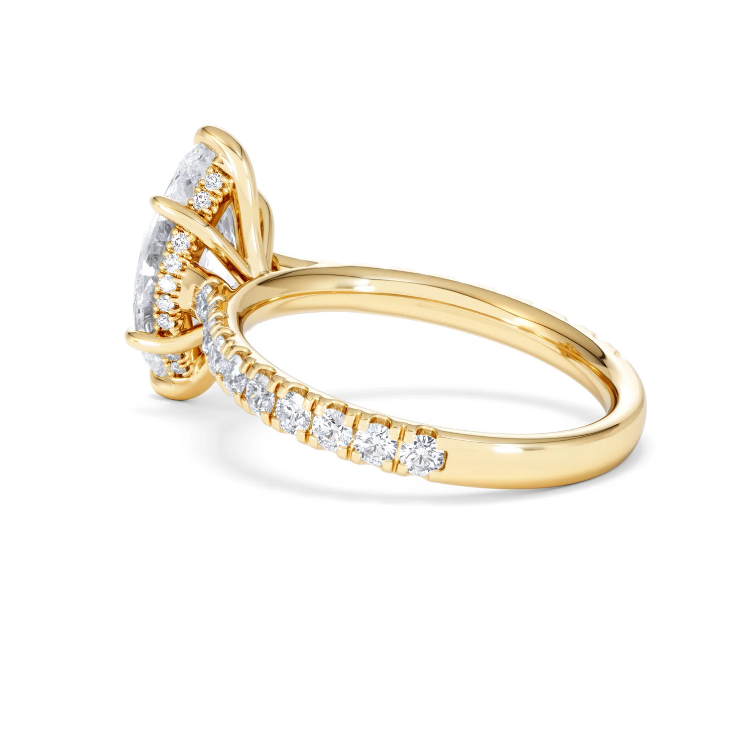 Amora Marquise 2.55ct Hidden Halo Lab Diamond Engagement Ring With Side Stones Set in 18K Gold - Image 60