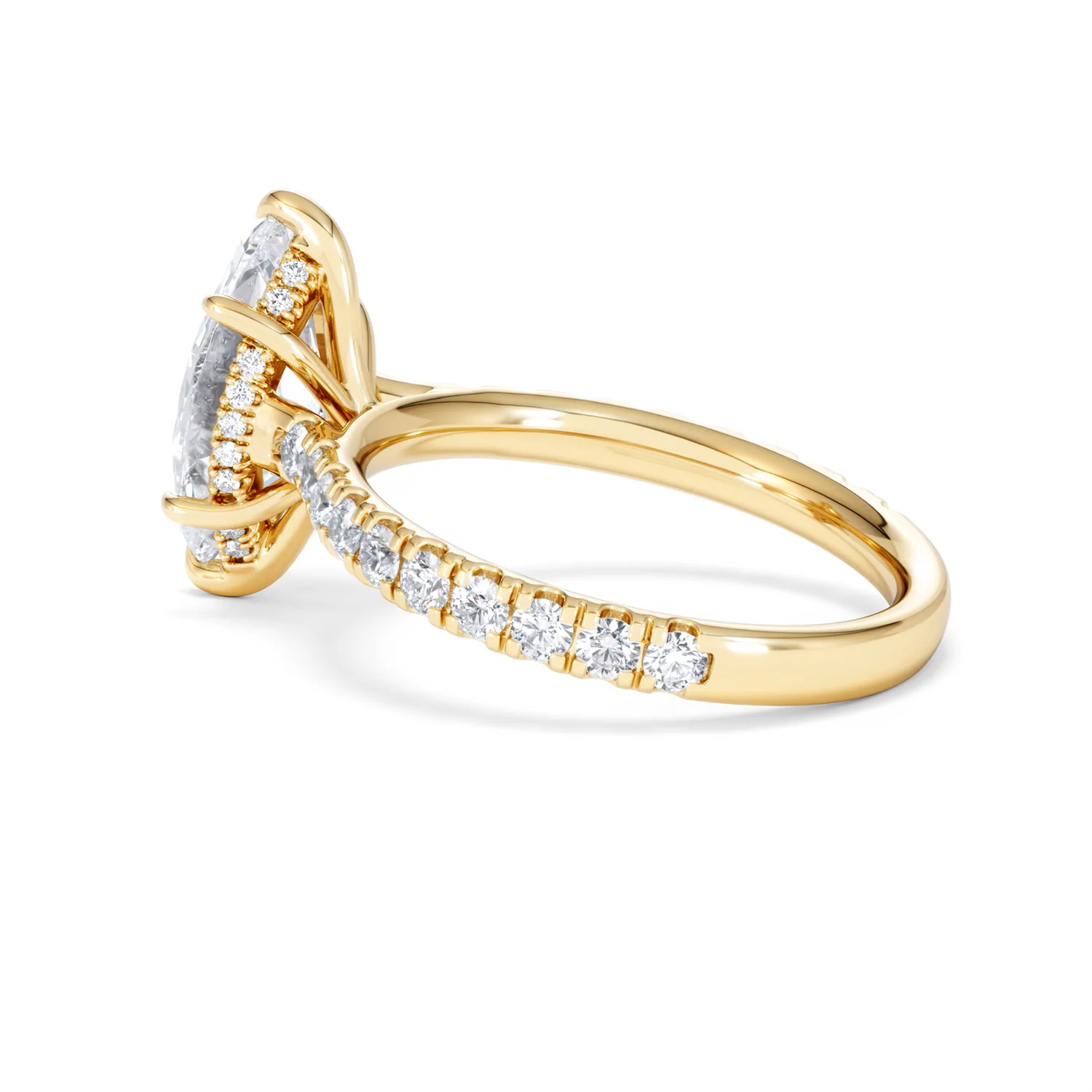 Amora Marquise 2.55ct Hidden Halo Lab Diamond Engagement Ring With Side Stones Set in 18K Gold - Image 62