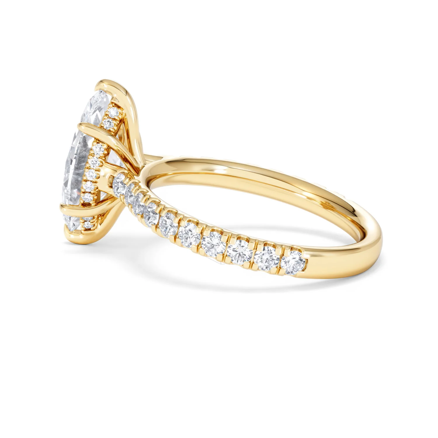 Amora Marquise 2.55ct Hidden Halo Lab Diamond Engagement Ring With Side Stones Set in 18K Gold - Image 64