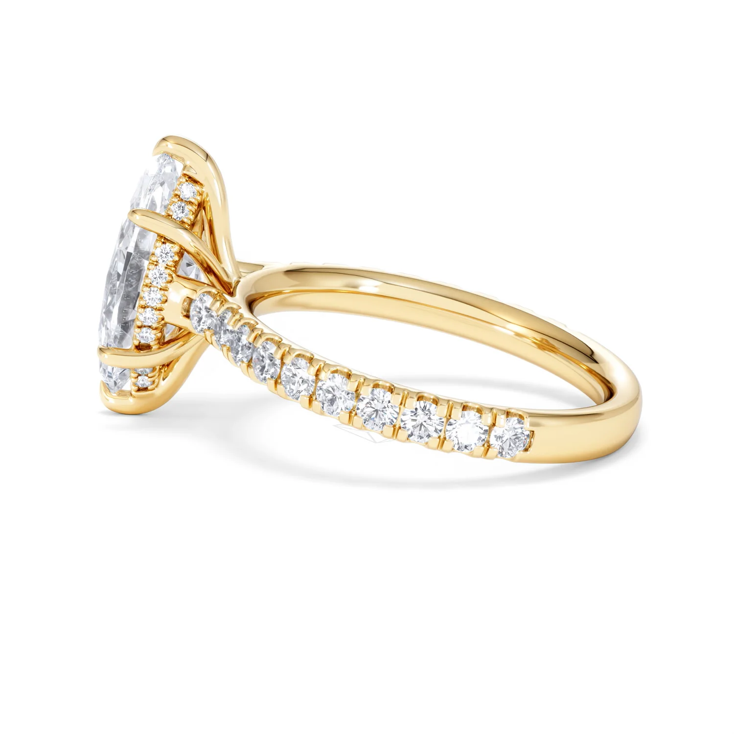 Amora Marquise 2.55ct Hidden Halo Lab Diamond Engagement Ring With Side Stones Set in 18K Gold - Image 65