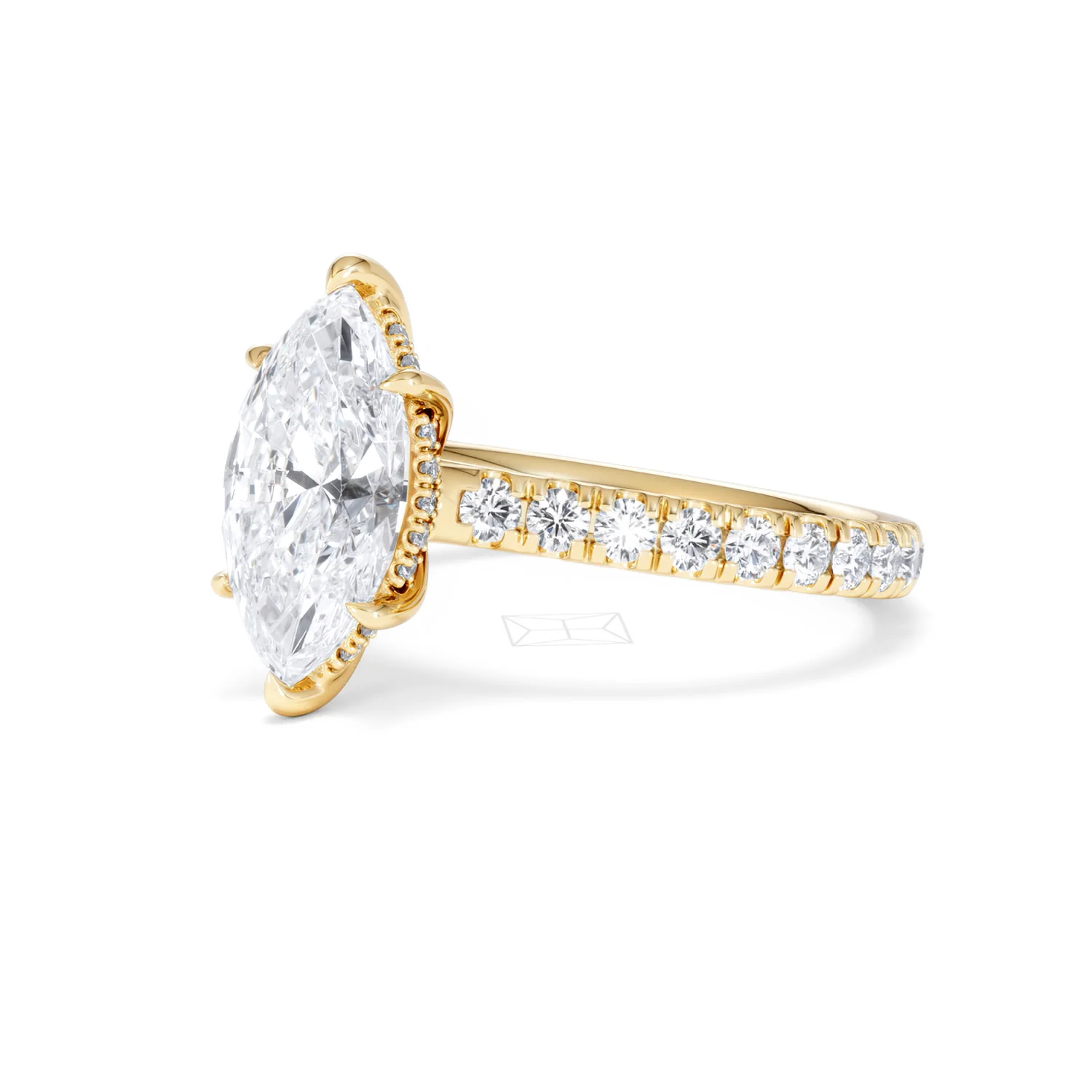 Amora Marquise 2.55ct Hidden Halo Lab Diamond Engagement Ring With Side Stones Set in 18K Gold - Image 79
