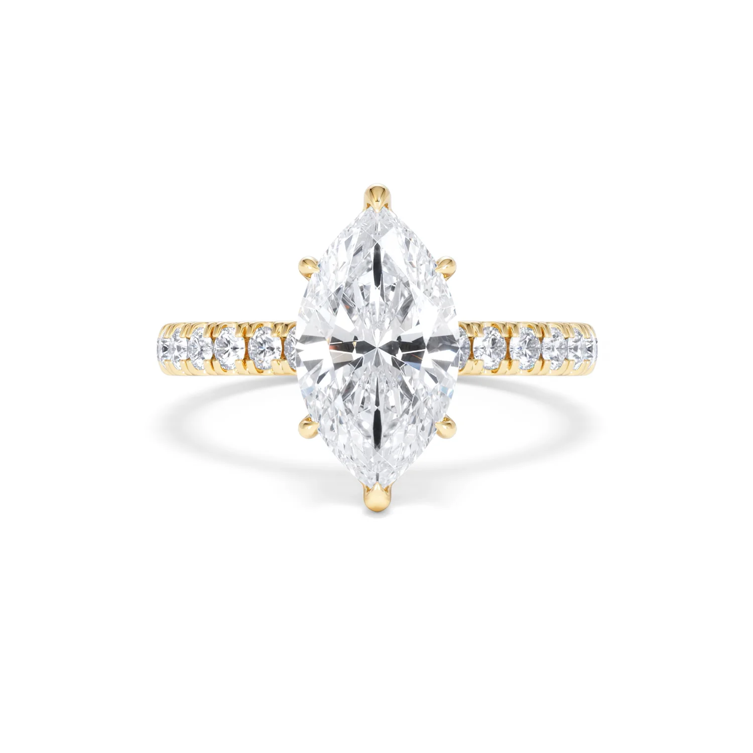Amora Marquise 2.55ct Hidden Halo Lab Diamond Engagement Ring With Side Stones Set in 18K Gold - Image 8