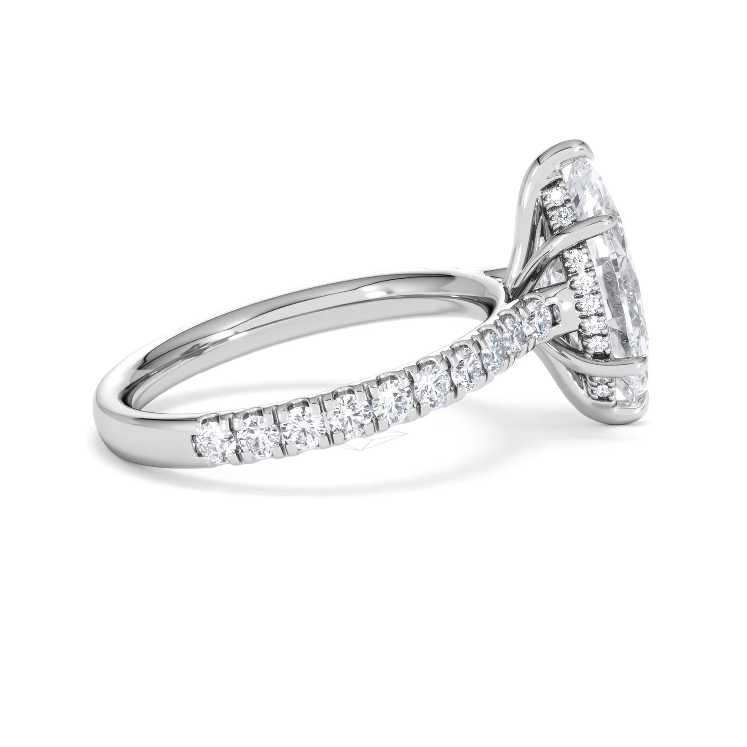 Amora Marquise 2.55ct Hidden Halo Lab Diamond Engagement Ring With Side Stones Set in 18K White Gold - Image 30