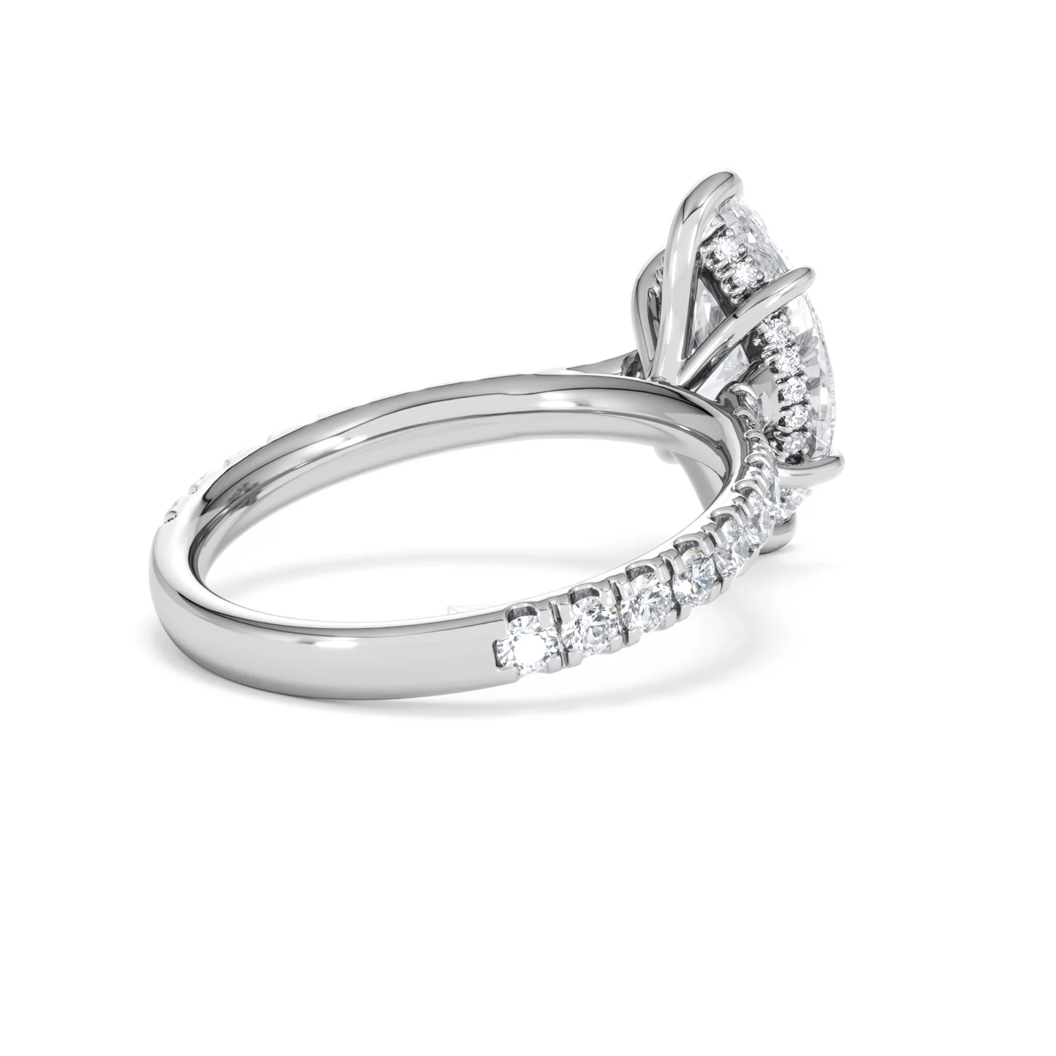 Amora Marquise 2.55ct Hidden Halo Lab Diamond Engagement Ring With Side Stones Set in 18K White Gold - Image 38