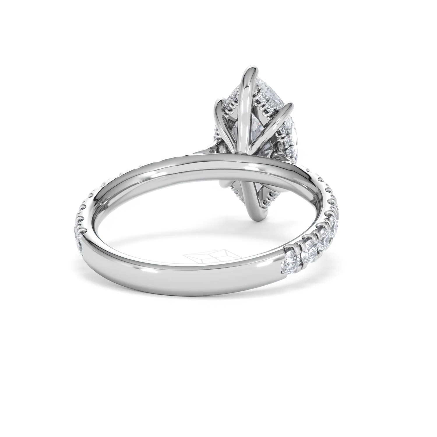 Amora Marquise 2.55ct Hidden Halo Lab Diamond Engagement Ring With Side Stones Set in 18K White Gold - Image 44