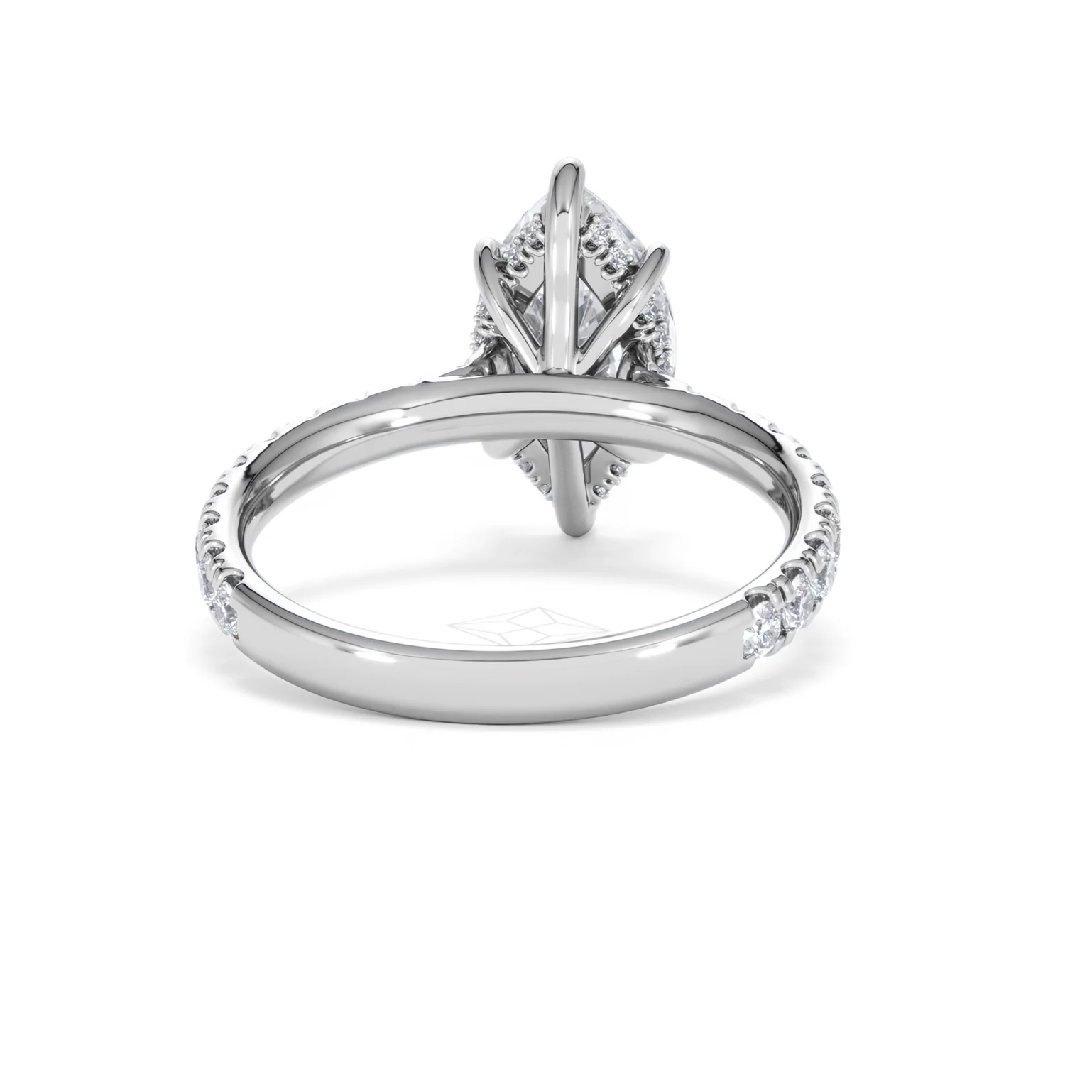 Amora Marquise 2.55ct Hidden Halo Lab Diamond Engagement Ring With Side Stones Set in 18K White Gold - Image 46