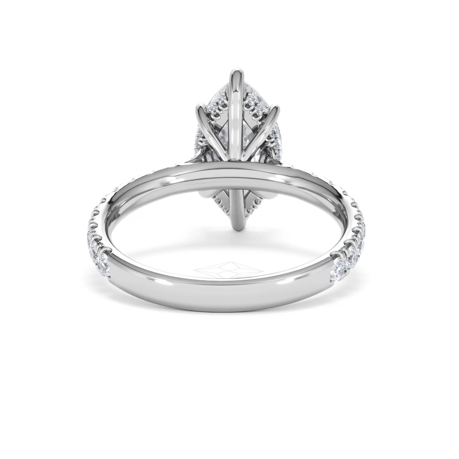 Amora Marquise 2.55ct Hidden Halo Lab Diamond Engagement Ring With Side Stones Set in 18K White Gold - Image 47