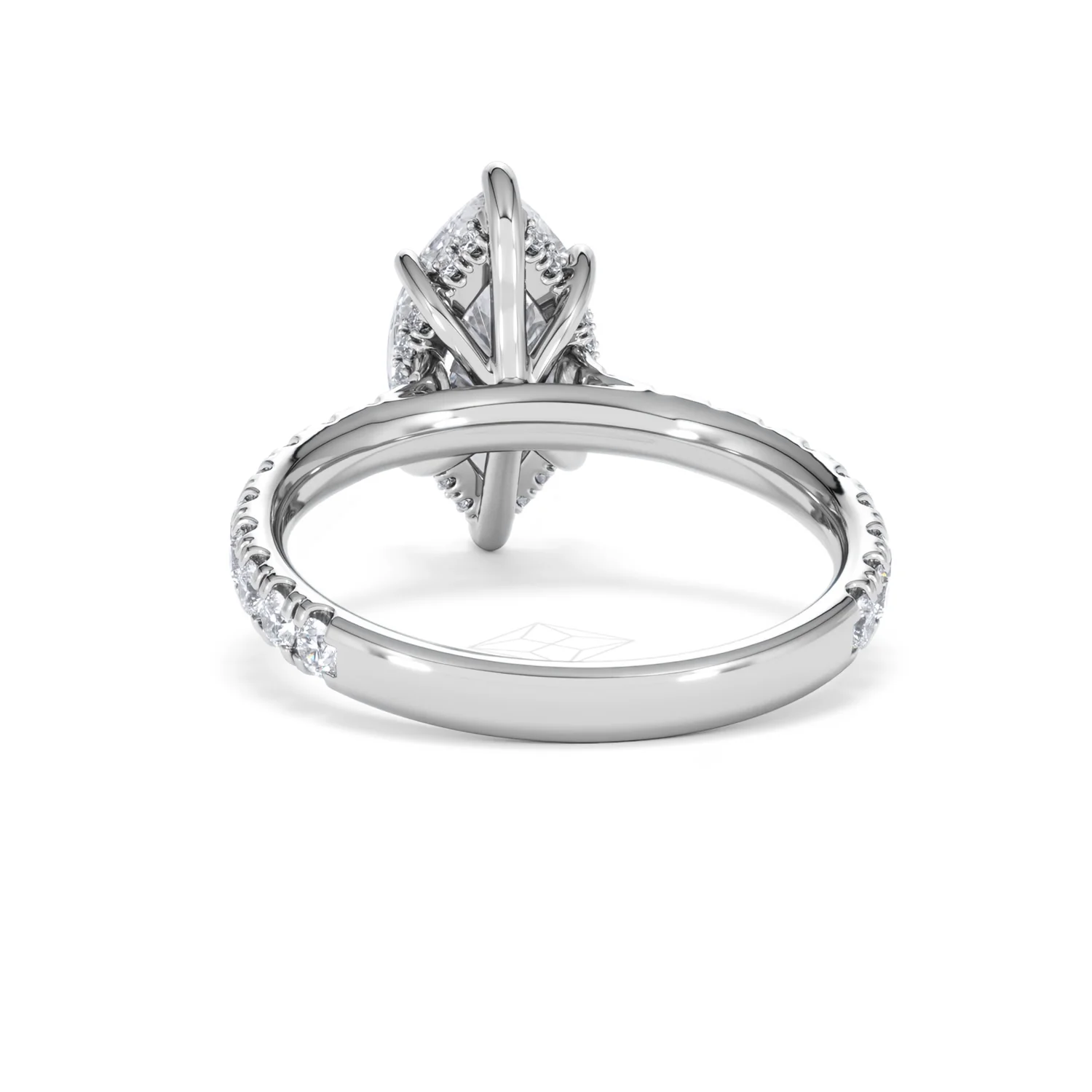 Amora Marquise 2.55ct Hidden Halo Lab Diamond Engagement Ring With Side Stones Set in 18K White Gold - Image 50