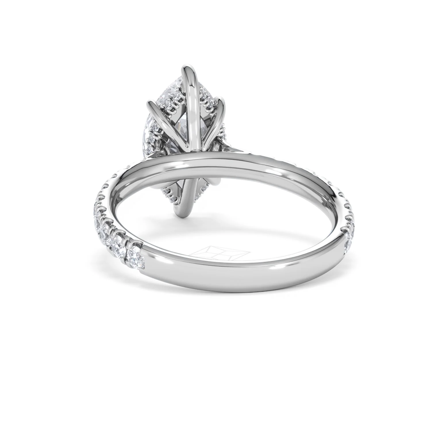 Amora Marquise 2.55ct Hidden Halo Lab Diamond Engagement Ring With Side Stones Set in 18K White Gold - Image 51
