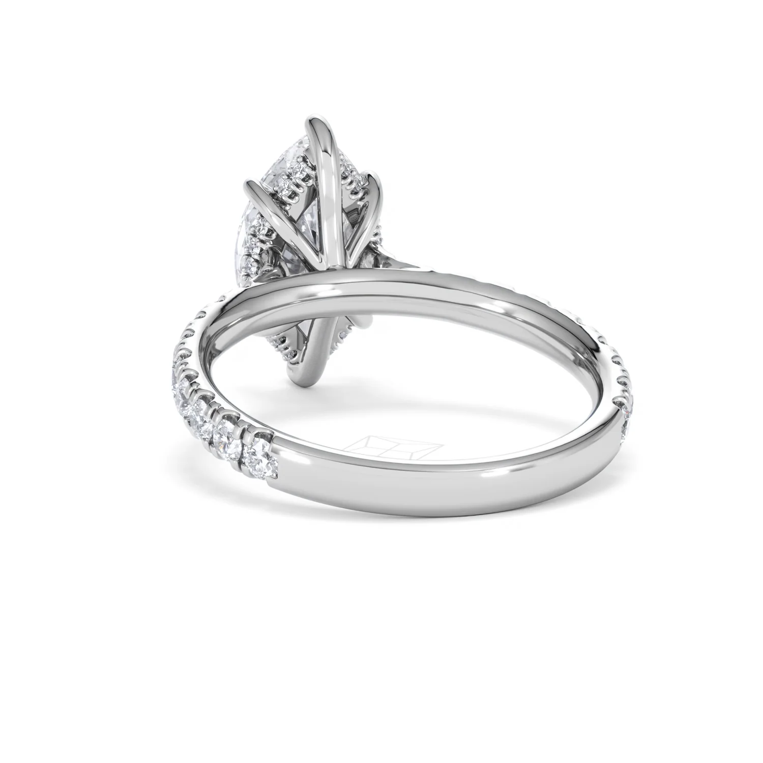 Amora Marquise 2.55ct Hidden Halo Lab Diamond Engagement Ring With Side Stones Set in 18K White Gold - Image 52