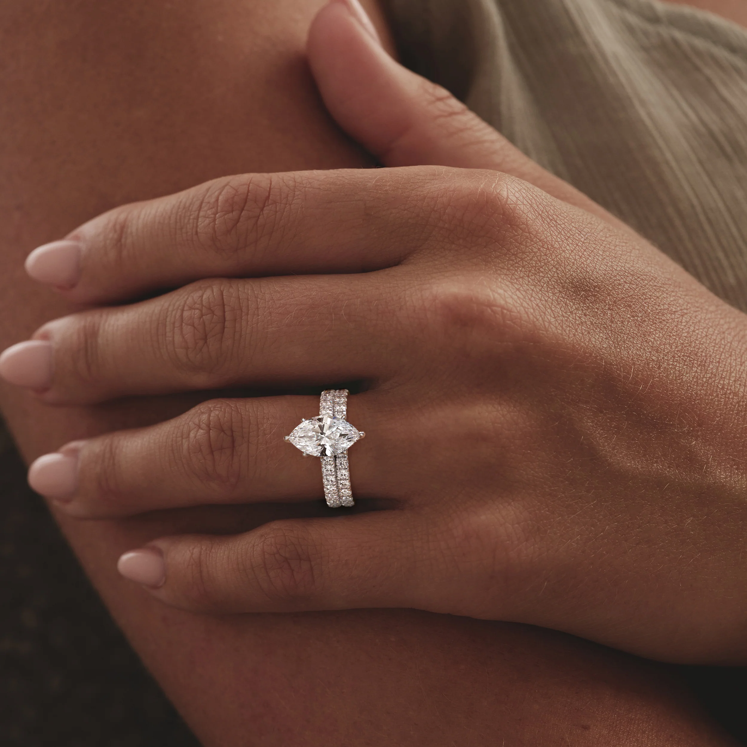 Amora Marquise 2.55ct Hidden Halo Lab Diamond Engagement Ring With Side Stones Set in Platinum - Image 2