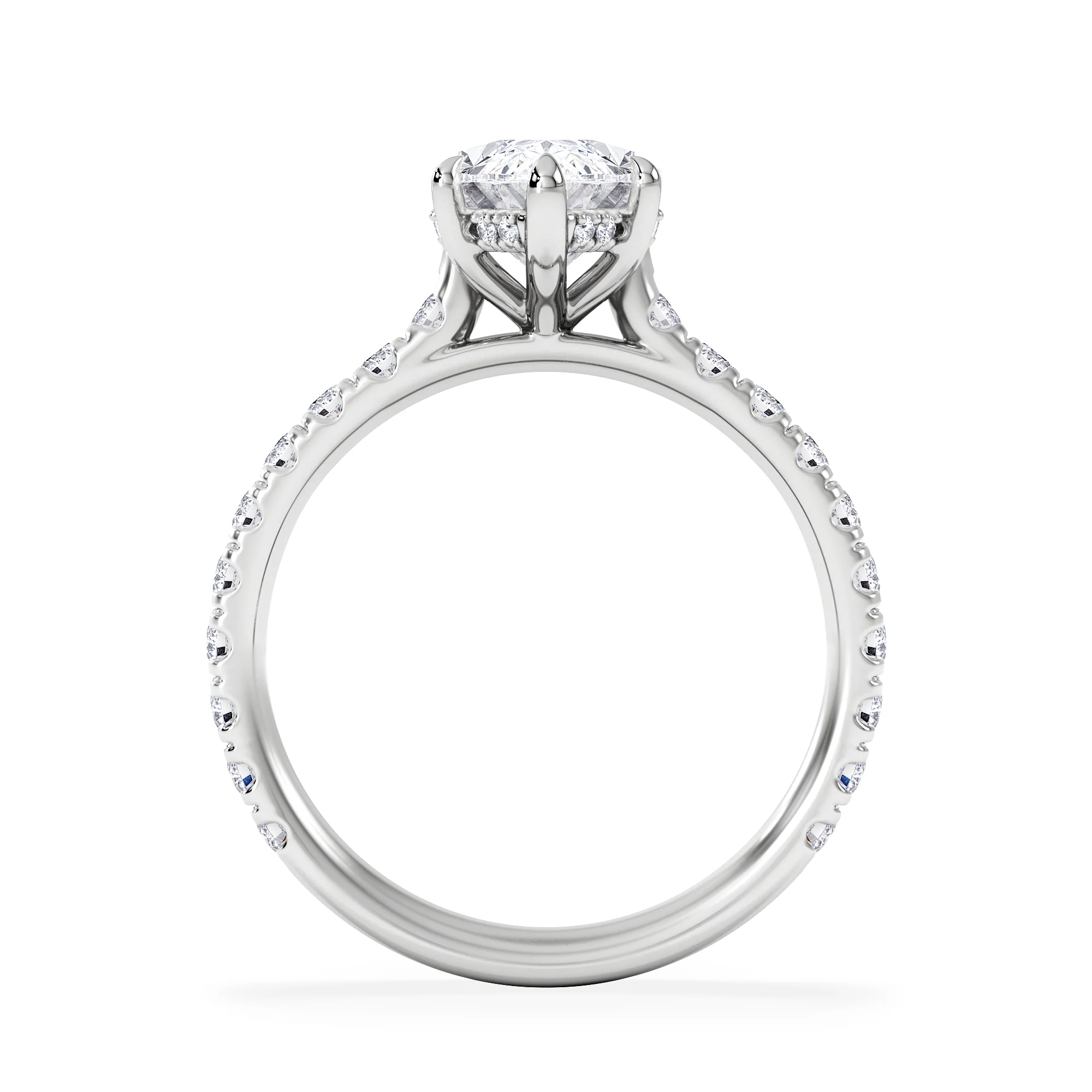 Amora Marquise 2.55ct Hidden Halo Lab Diamond Engagement Ring With Side Stones Set in Platinum - Image 3
