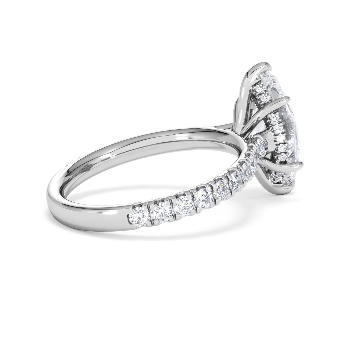 Amora Marquise 2.55ct Hidden Halo Lab Diamond Engagement Ring With Side Stones Set in Platinum - Image 34