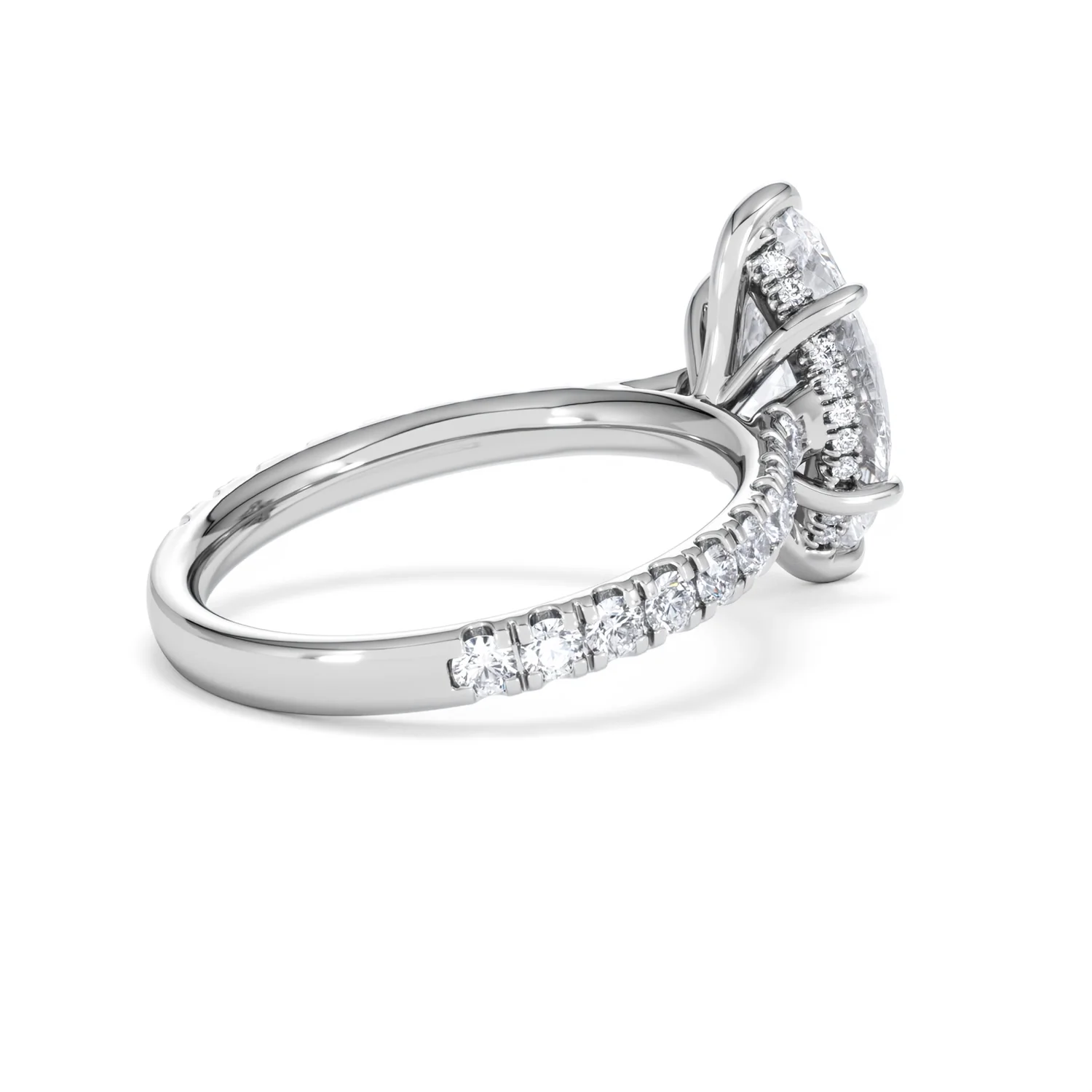 Amora Marquise 2.55ct Hidden Halo Lab Diamond Engagement Ring With Side Stones Set in Platinum - Image 36