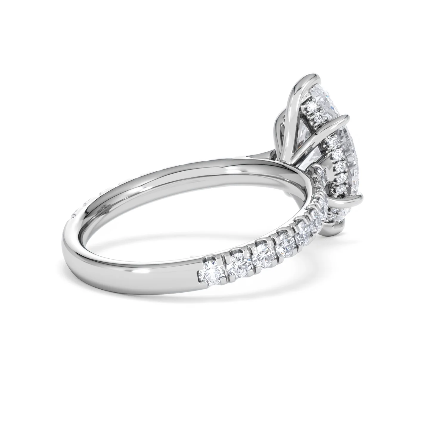 Amora Marquise 2.55ct Hidden Halo Lab Diamond Engagement Ring With Side Stones Set in Platinum - Image 37