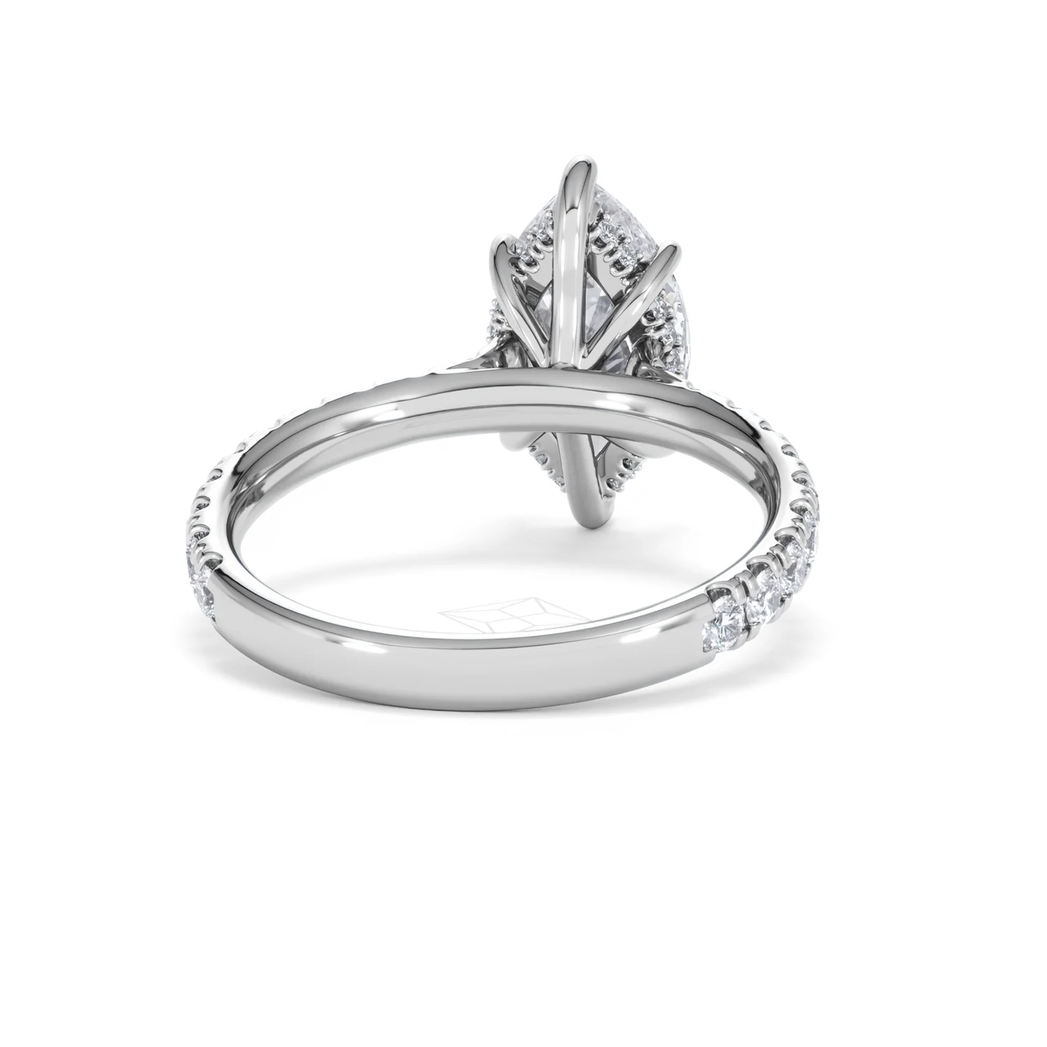 Amora Marquise 2.55ct Hidden Halo Lab Diamond Engagement Ring With Side Stones Set in Platinum - Image 45