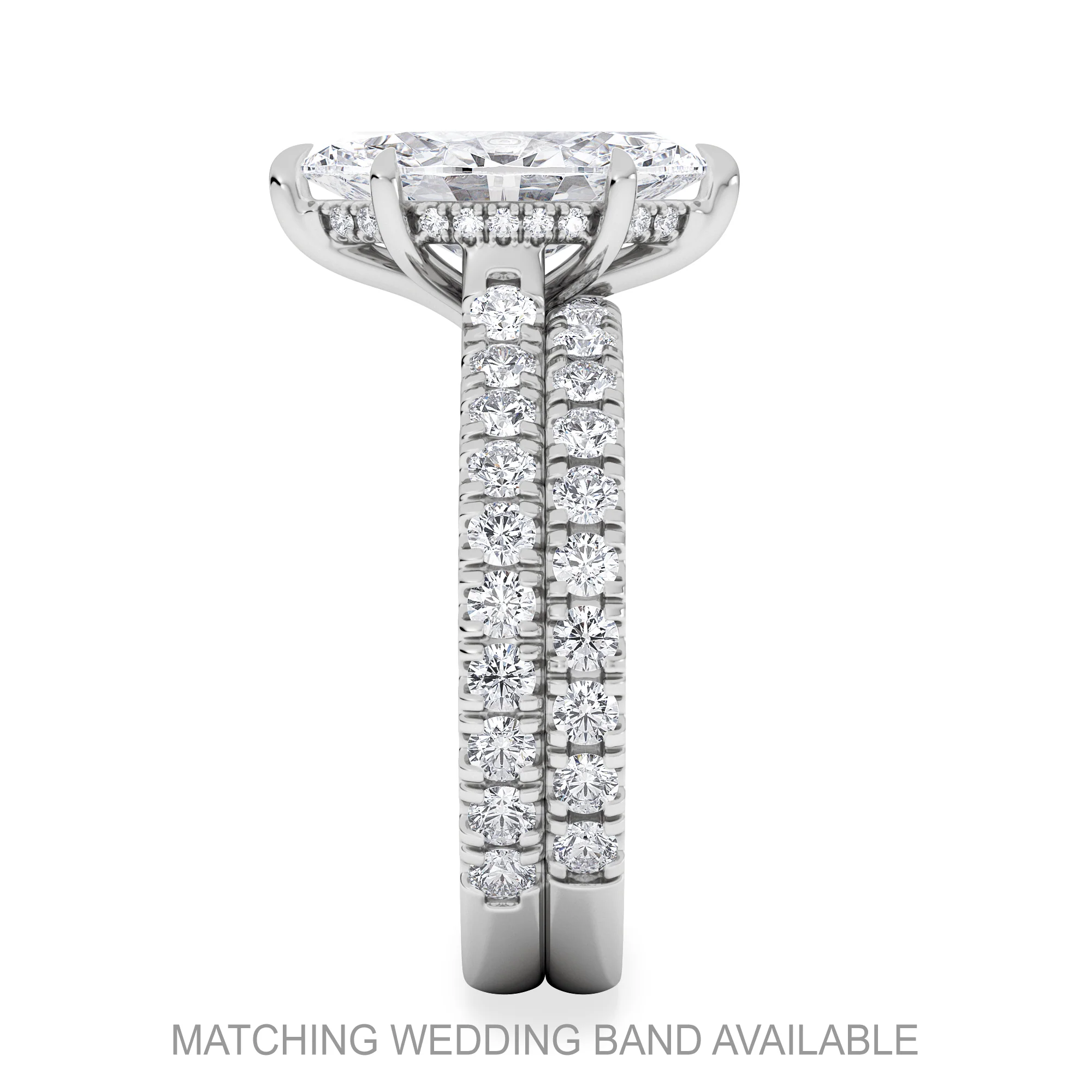 Amora Marquise 2.55ct Hidden Halo Lab Diamond Engagement Ring With Side Stones Set in Platinum - Image 5