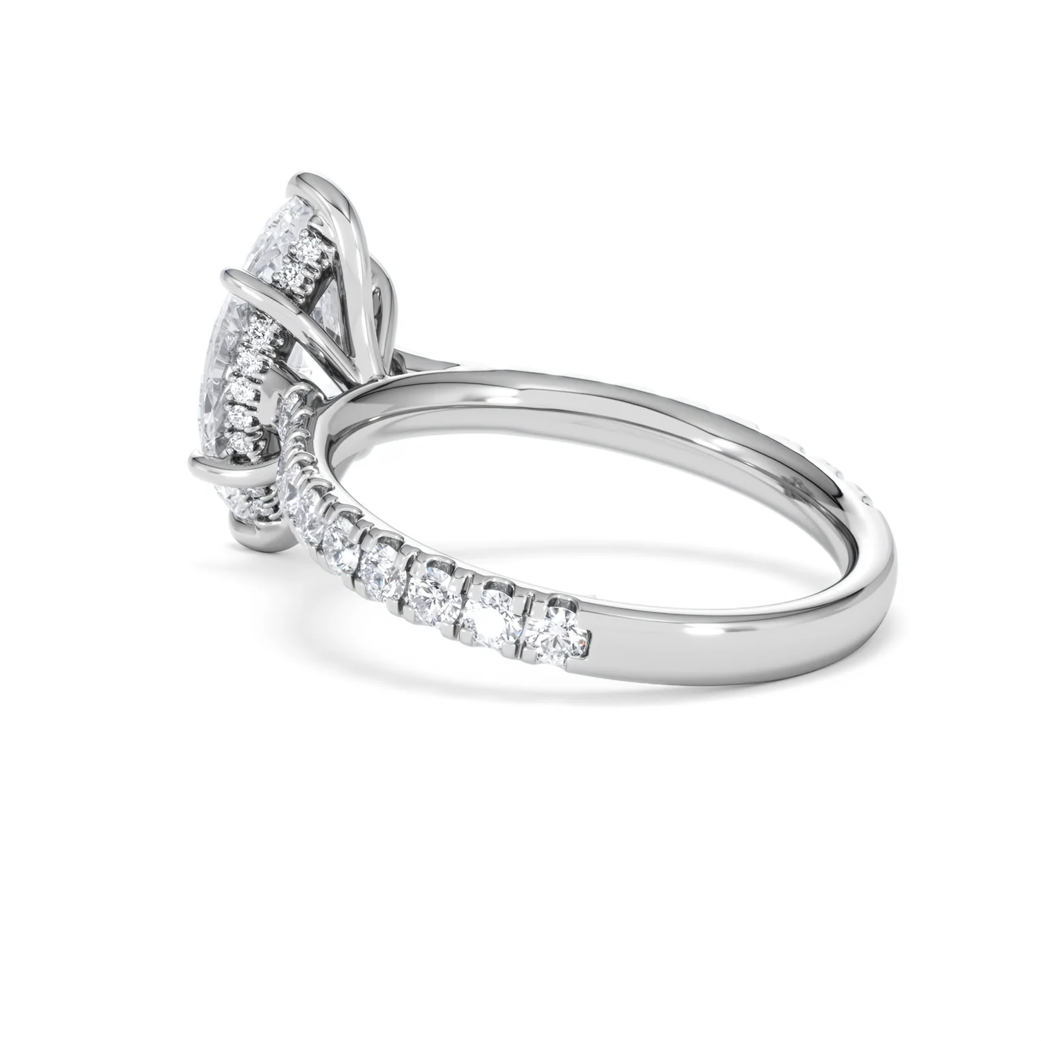 Amora Marquise 2.55ct Hidden Halo Lab Diamond Engagement Ring With Side Stones Set in Platinum - Image 59
