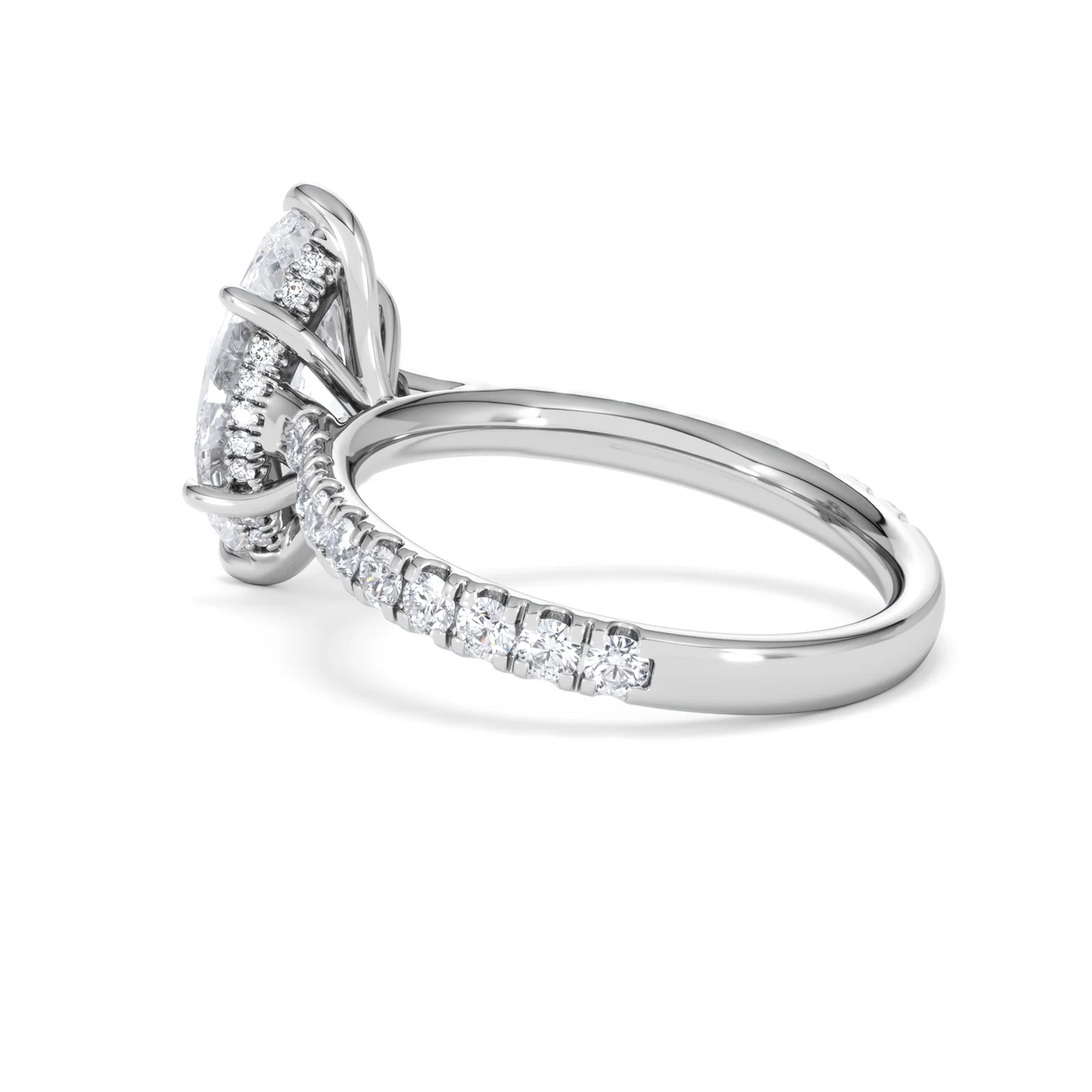 Amora Marquise 2.55ct Hidden Halo Lab Diamond Engagement Ring With Side Stones Set in Platinum - Image 60