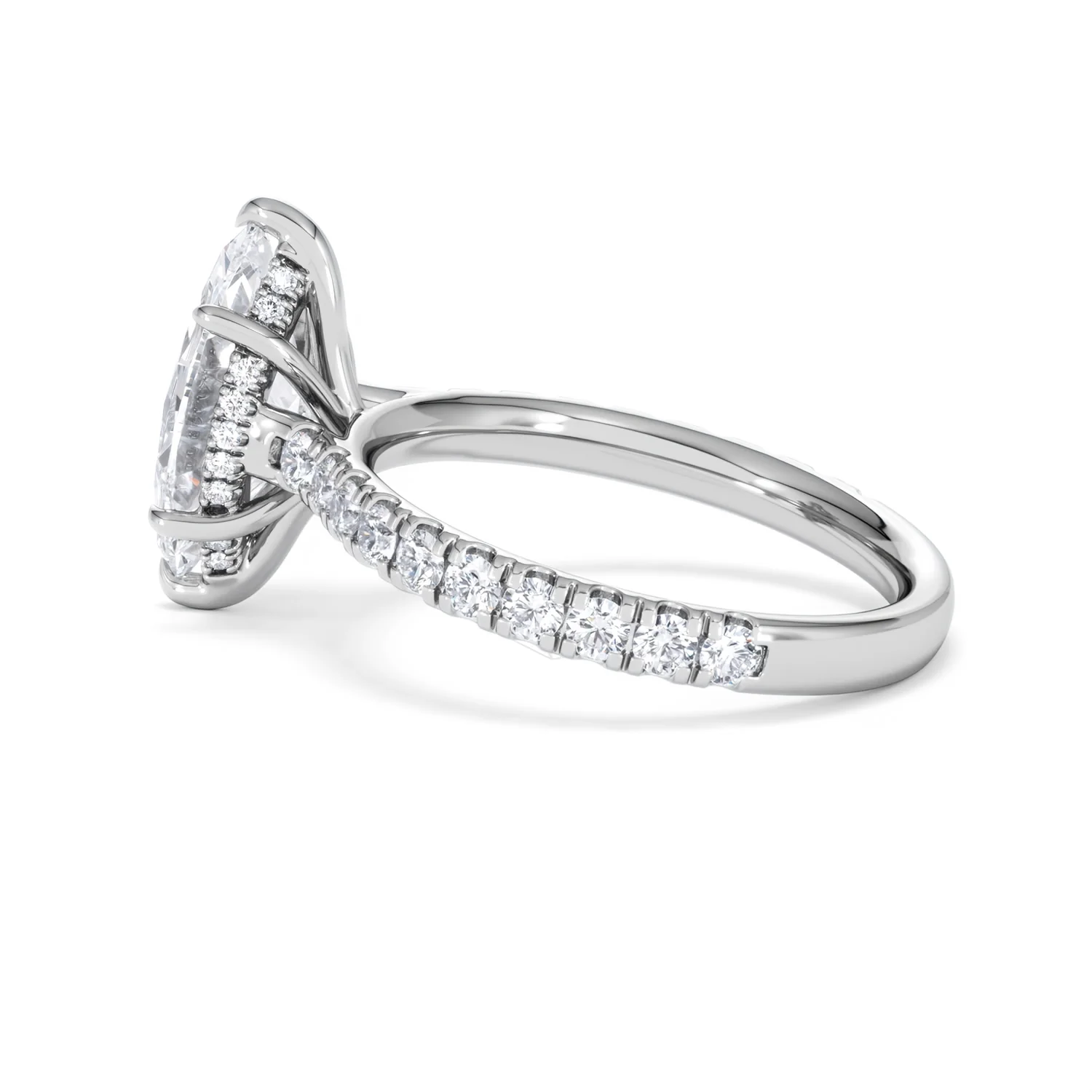 Amora Marquise 2.55ct Hidden Halo Lab Diamond Engagement Ring With Side Stones Set in Platinum - Image 64