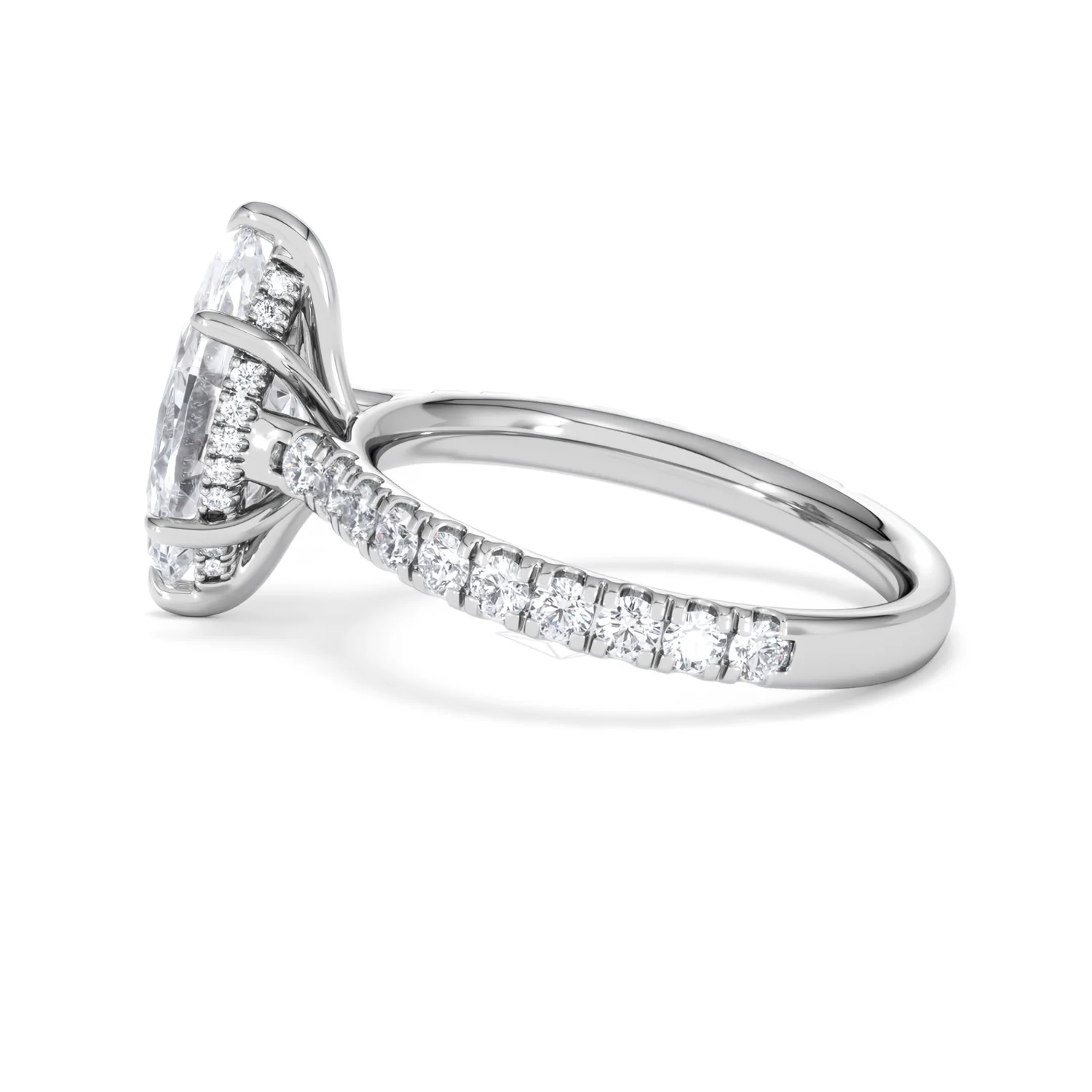 Amora Marquise 2.55ct Hidden Halo Lab Diamond Engagement Ring With Side Stones Set in Platinum - Image 65