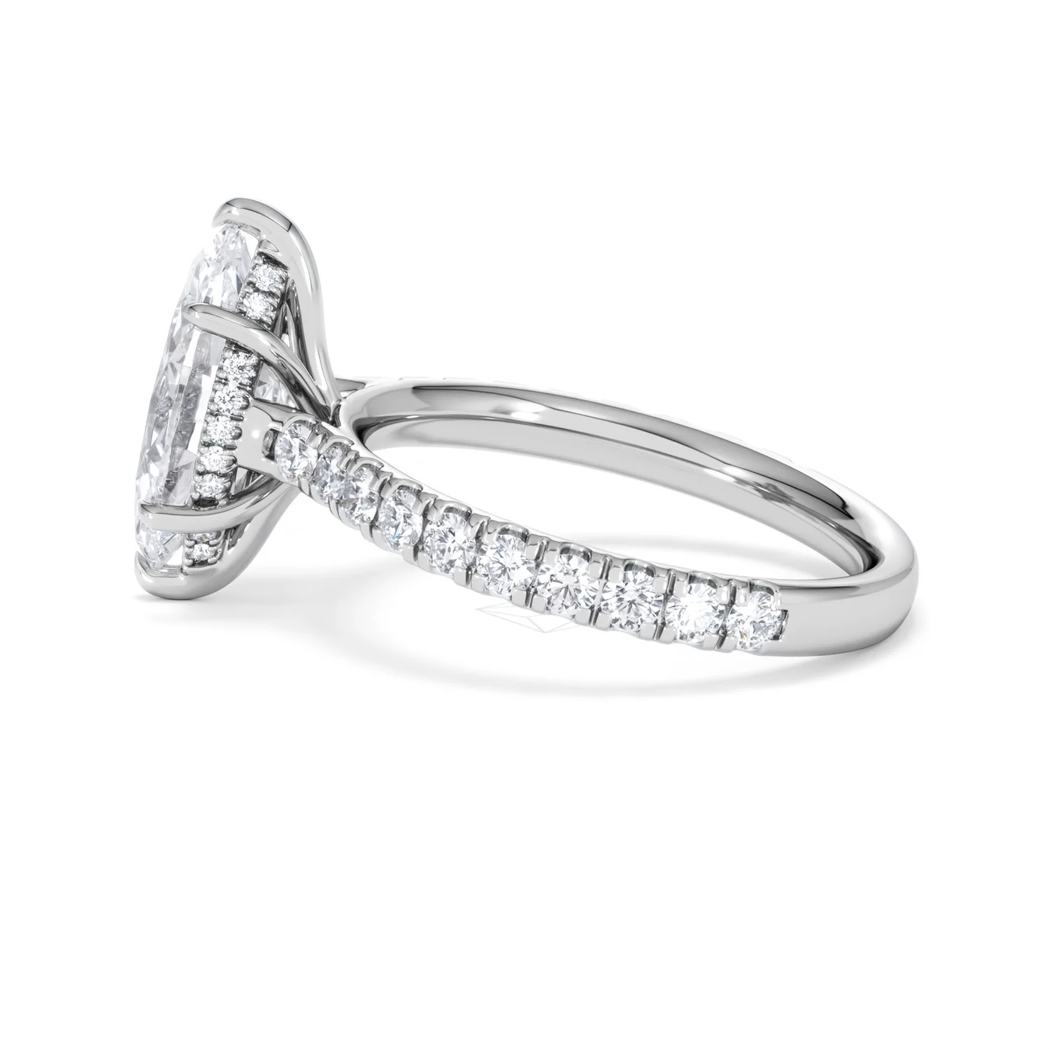 Amora Marquise 2.55ct Hidden Halo Lab Diamond Engagement Ring With Side Stones Set in Platinum - Image 66