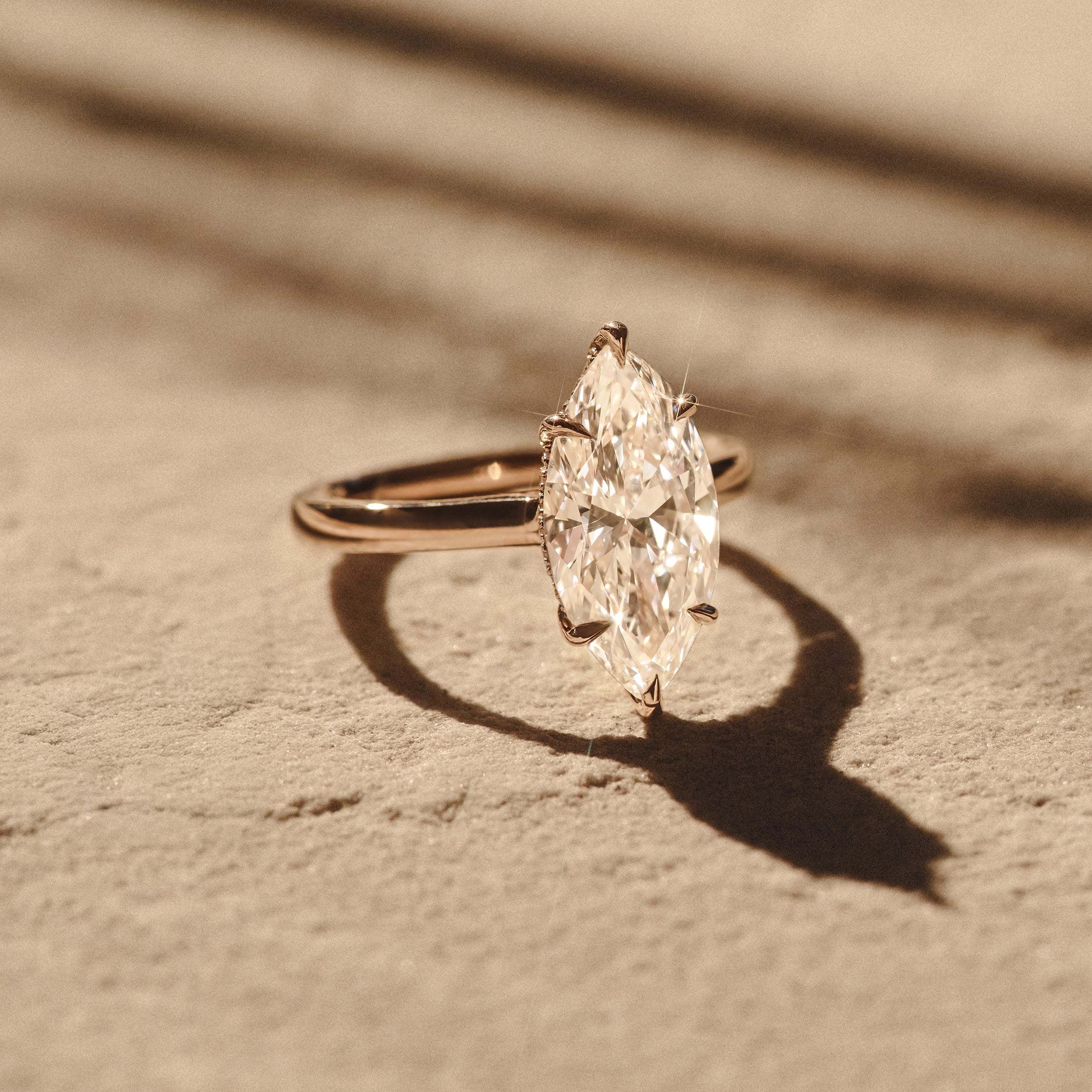 Amora Marquise 3.00ct Lab Diamond Engagement Ring G/VS Set in 18K Gold - Image 10