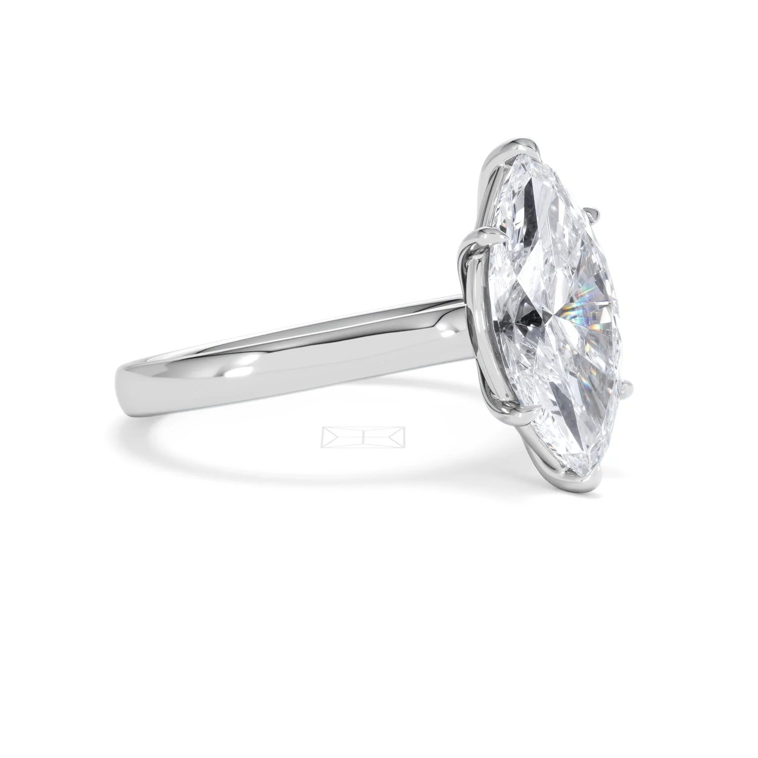 Amora Marquise 3.00ct Lab Diamond Engagement Ring G/VS Set in 18K White Gold - Image 18